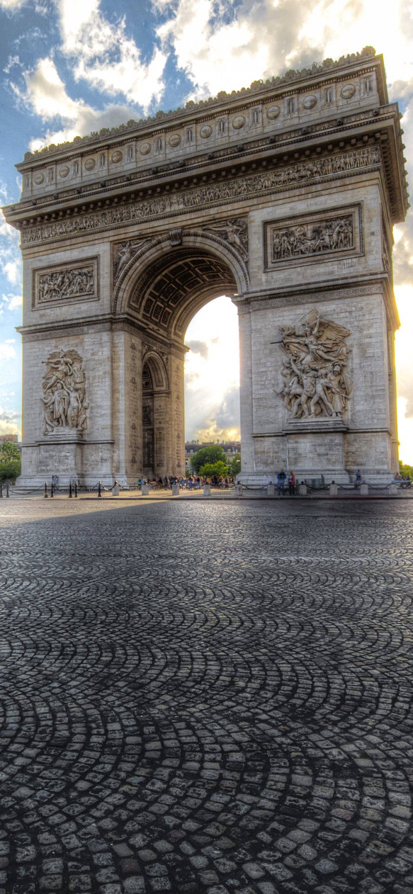 Handy-Wallpaper Paris, Frankreich, Monument, Monumente, Triumphbogen, Menschengemacht, Zeitraffer kostenlos herunterladen.