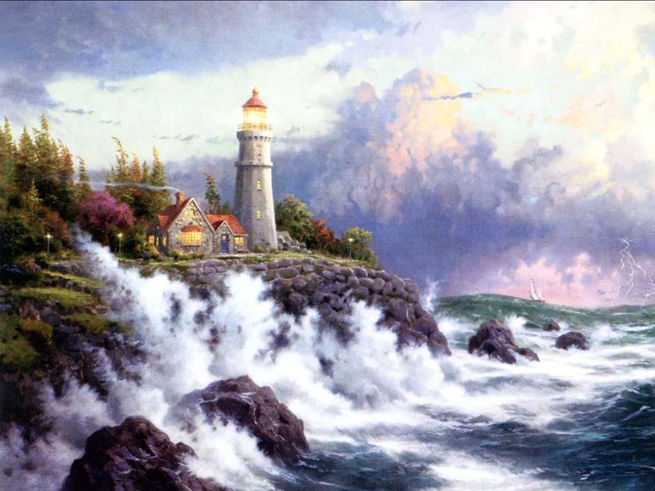 lighthouses, landscape, sky, sea, pictures, blue