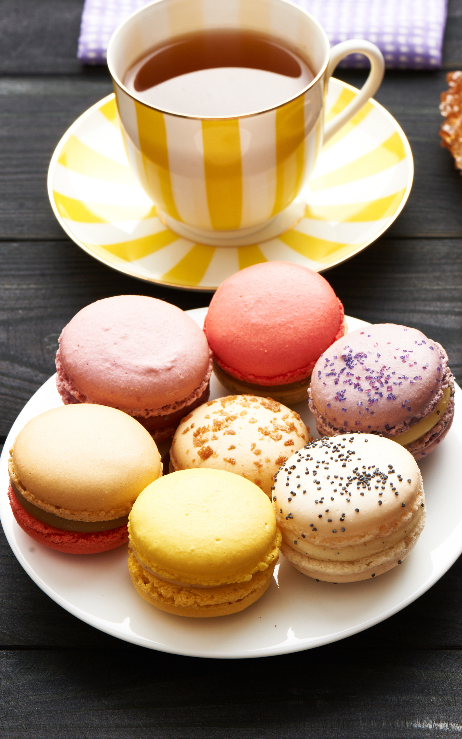Download mobile wallpaper Food, Tea, Sweets, Macaron for free.