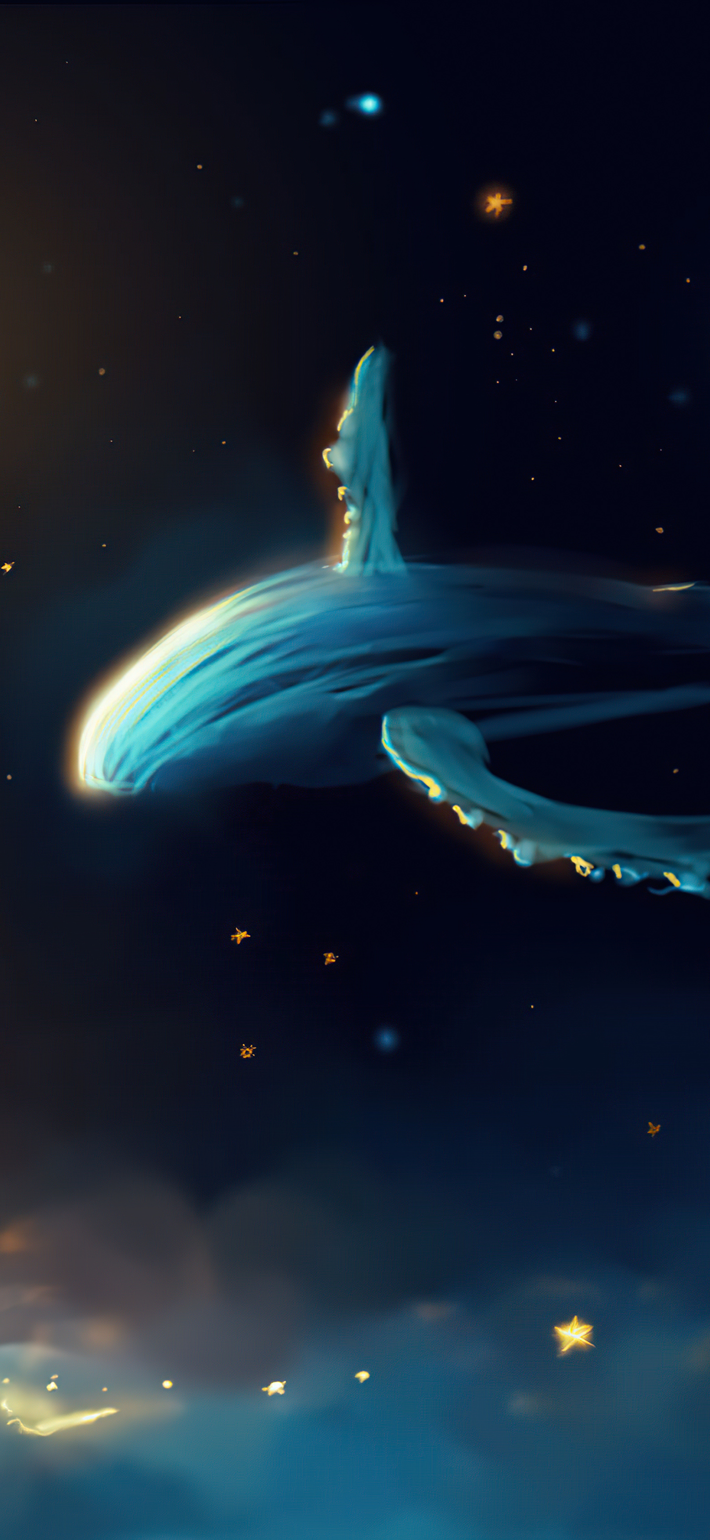 Download mobile wallpaper Fantasy, Sky, Stars, Whale, Fantasy Animals for free.