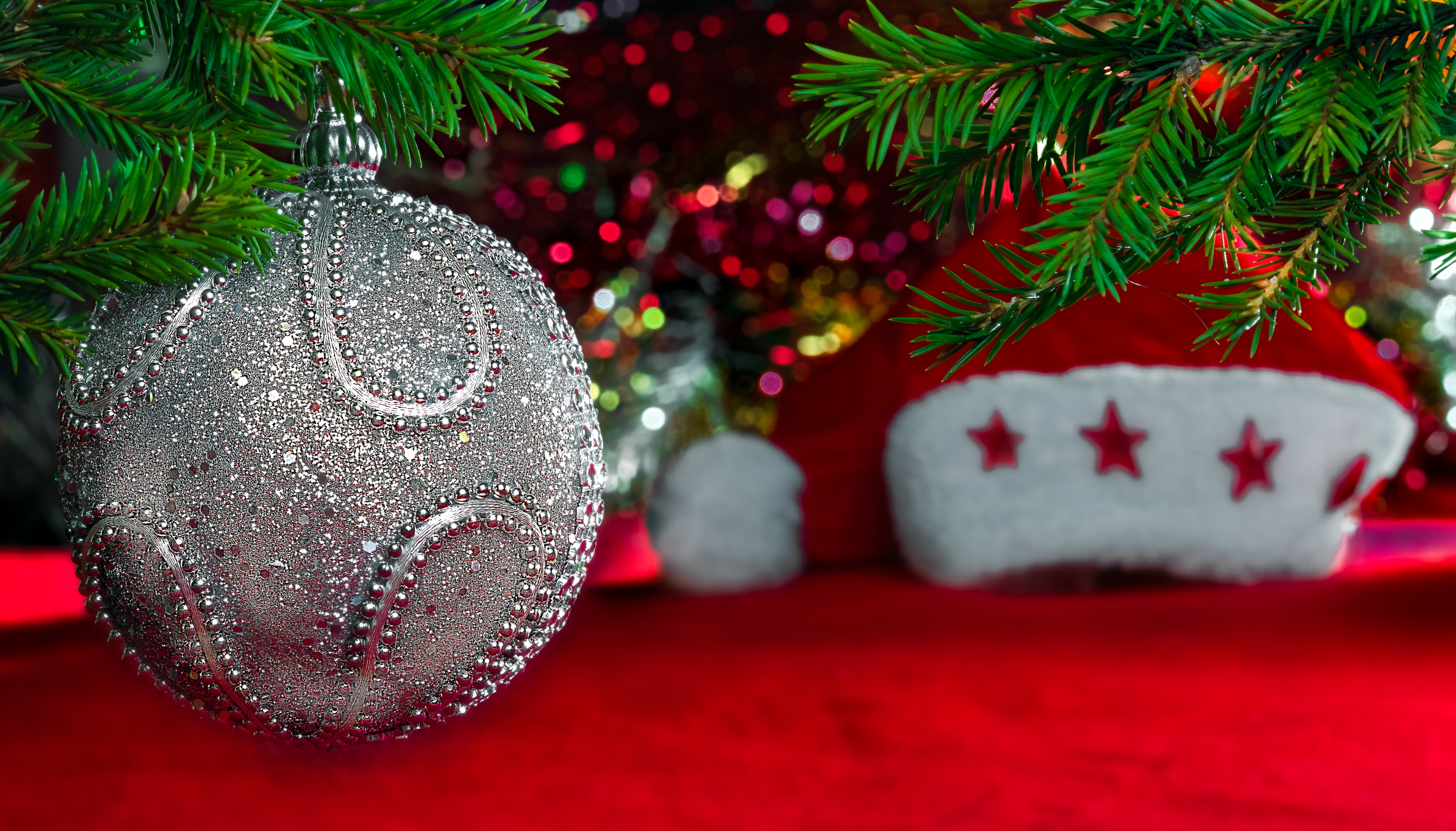 PCデスクトップにクリスマス, クリスマスオーナメント, ホリデー, サンタハット画像を無料でダウンロード