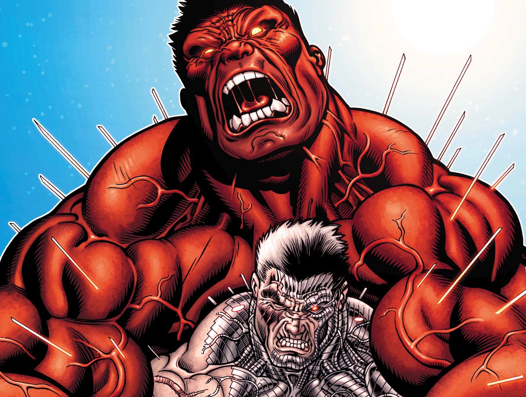 Laden Sie das Comics, Kabel (Marvel Comics), Roter Hulk-Bild kostenlos auf Ihren PC-Desktop herunter