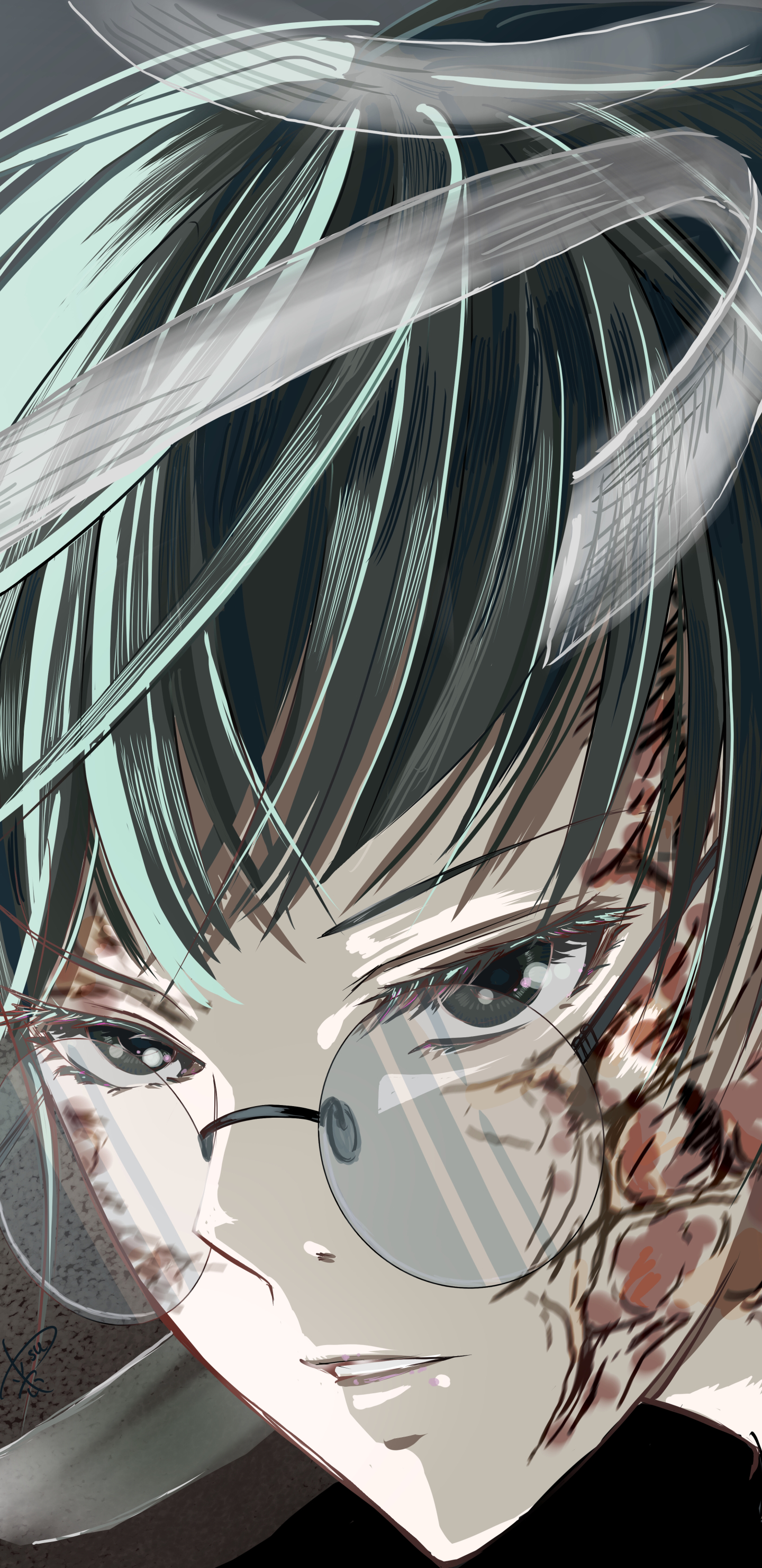 Download mobile wallpaper Anime, Glasses, Green Hair, Jujutsu Kaisen, Maki Zenin for free.