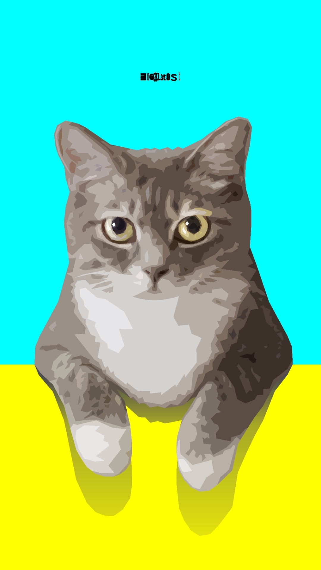 Download mobile wallpaper Cats, Cat, Animal, Cyan, Simple, Minimalist for free.