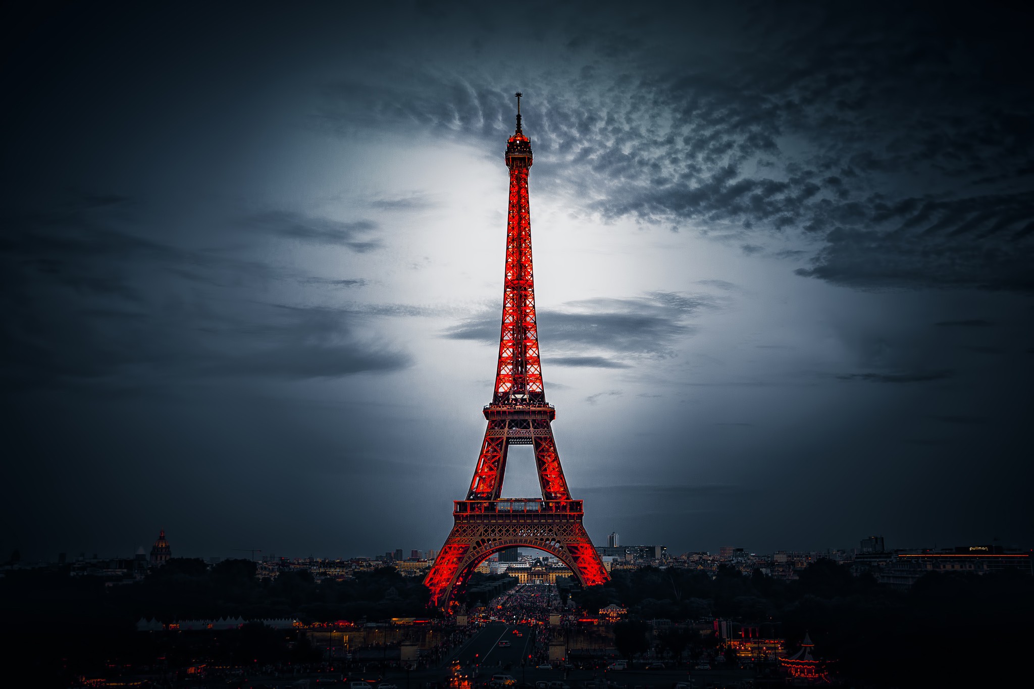 Скачать обои бесплатно Ночь, Эйфелева Башня, Памятники, Франция, Сделано Человеком картинка на рабочий стол ПК