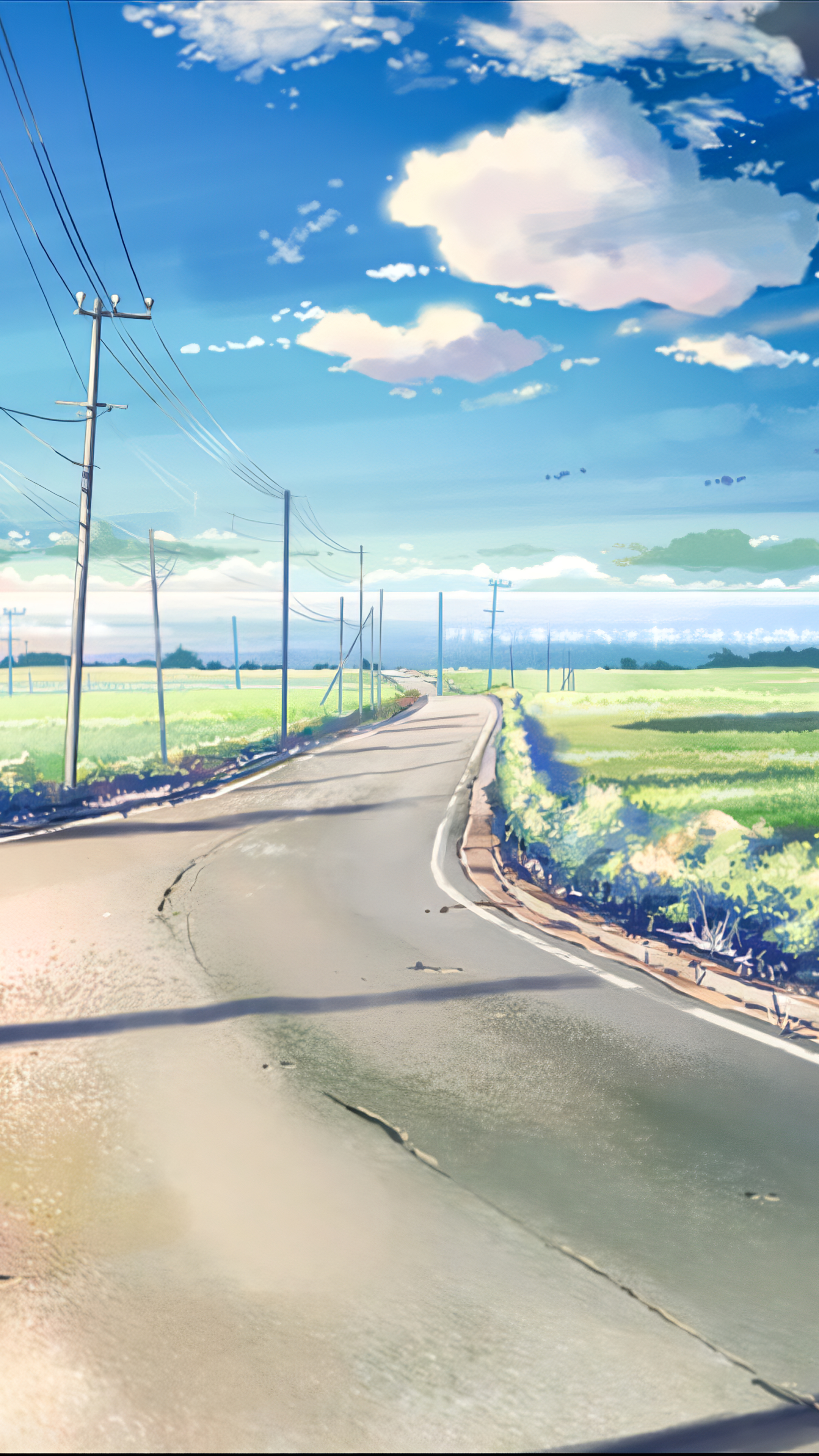 Handy-Wallpaper Landschaft, Wolke, Himmel, Animes, 5 Centimeters Per Second kostenlos herunterladen.
