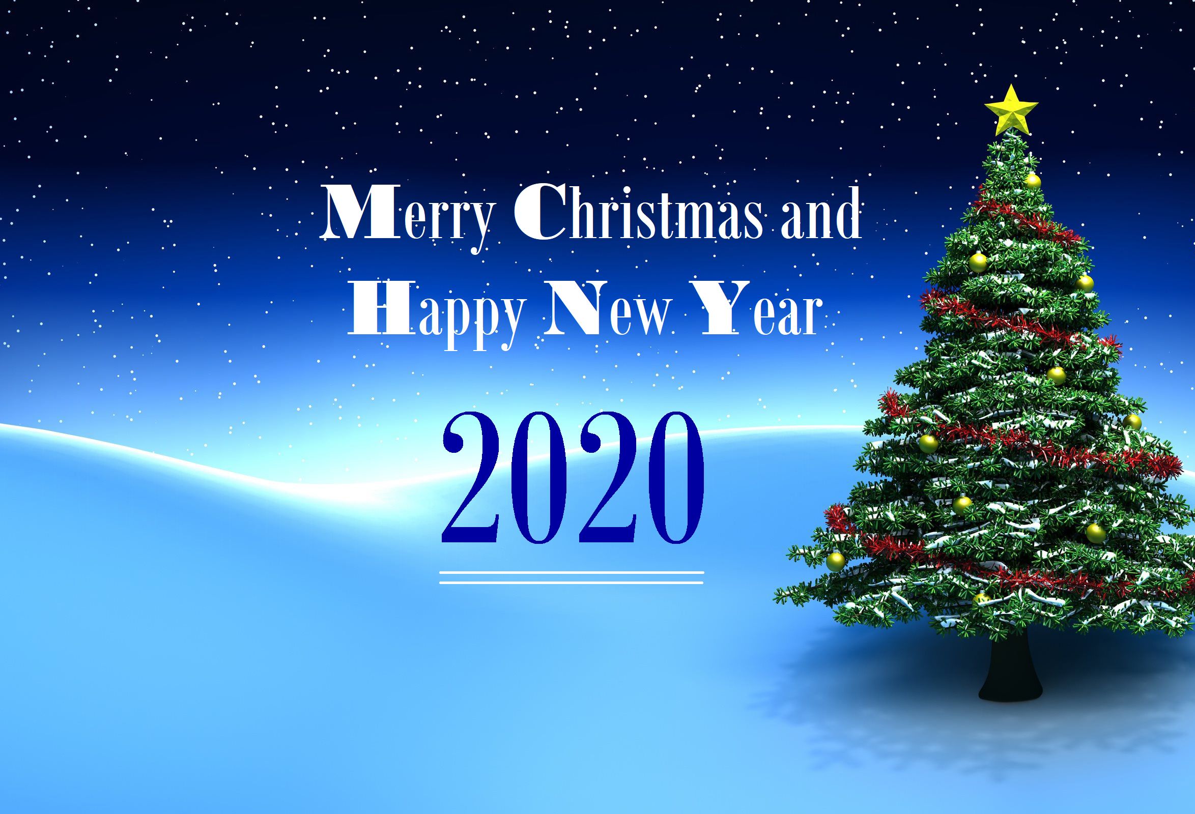 PCデスクトップにクリスマスツリー, ホリデー, メリークリスマス, あけましておめでとう, 2020年新年画像を無料でダウンロード