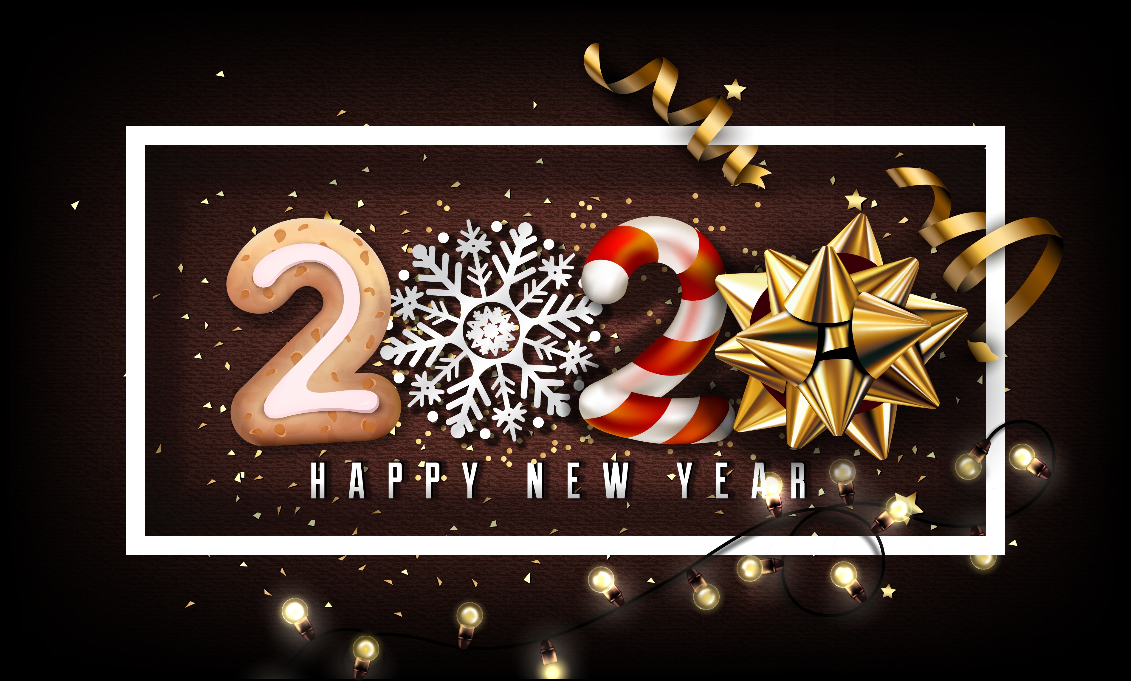 Завантажити шпалери безкоштовно Новий Рік, Свято, Сніжинка, Щасливого Нового Року, Новий Рік 2020 картинка на робочий стіл ПК