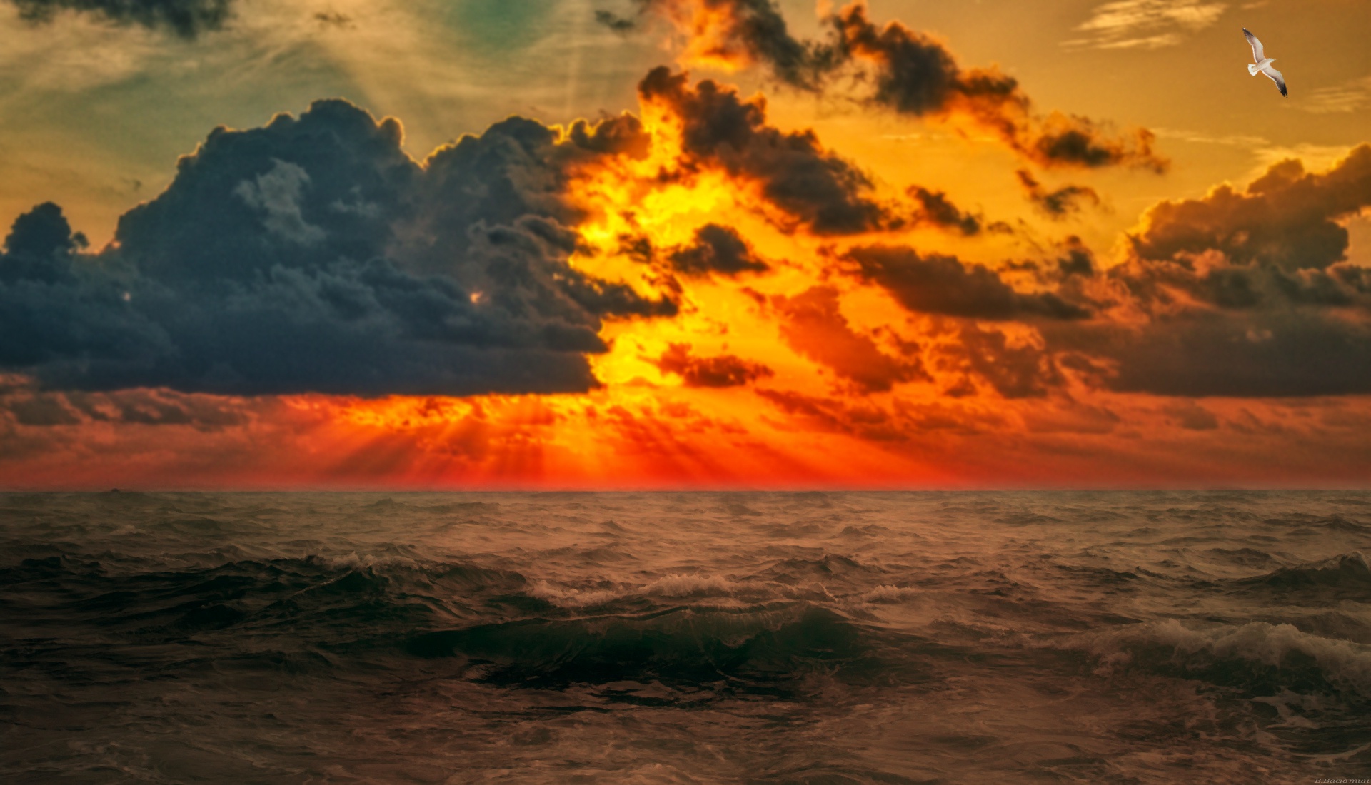 Download mobile wallpaper Nature, Horizon, Ocean, Earth, Cloud, Sunbeam for free.
