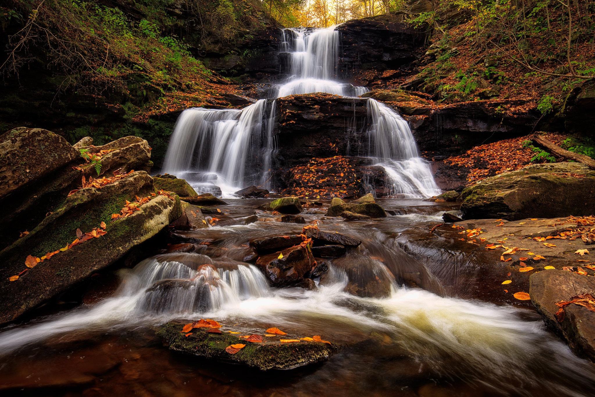 Laden Sie das Herbst, Wasserfälle, Wasserfall, Erde/natur-Bild kostenlos auf Ihren PC-Desktop herunter