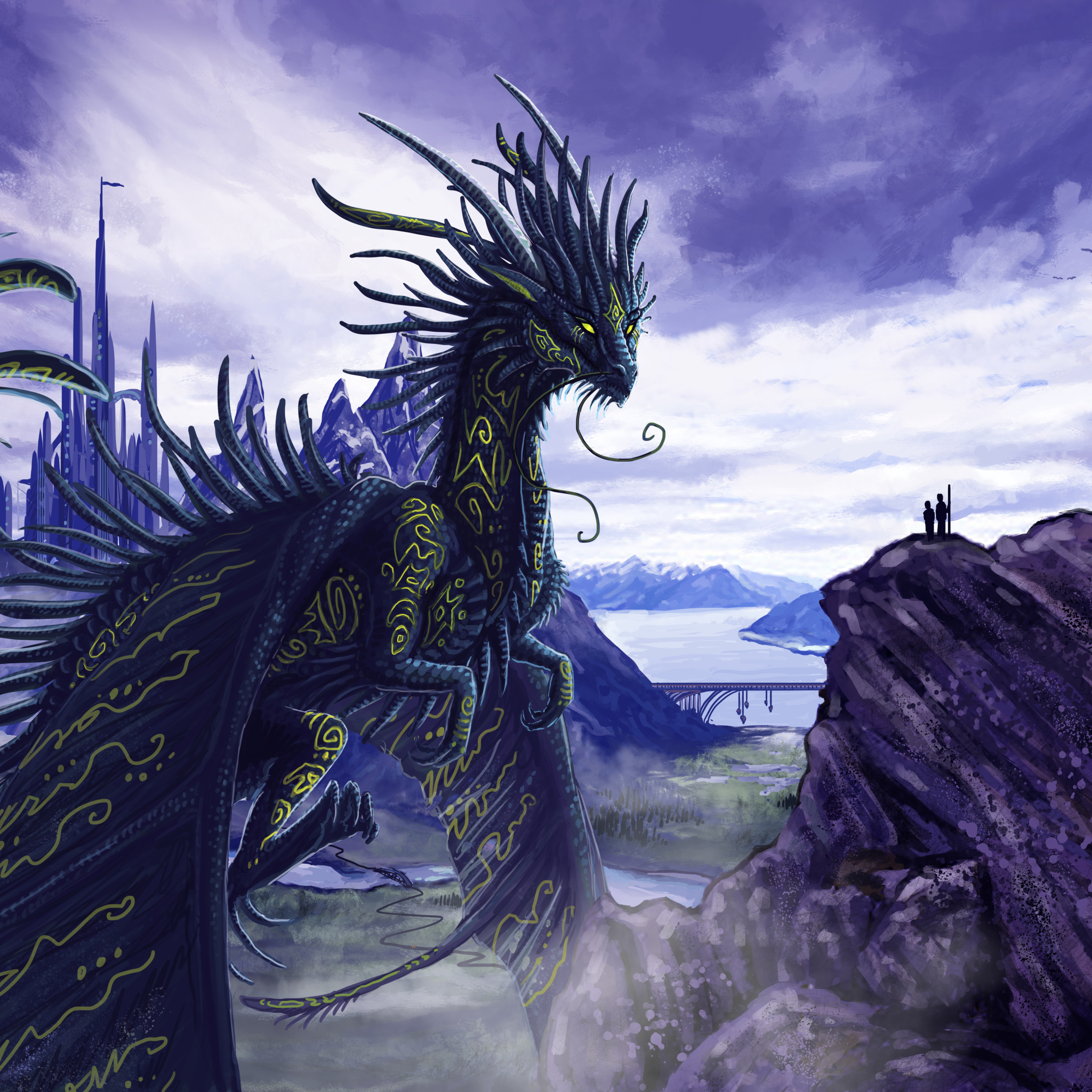 Free download wallpaper Fantasy, Dragon, Castle on your PC desktop