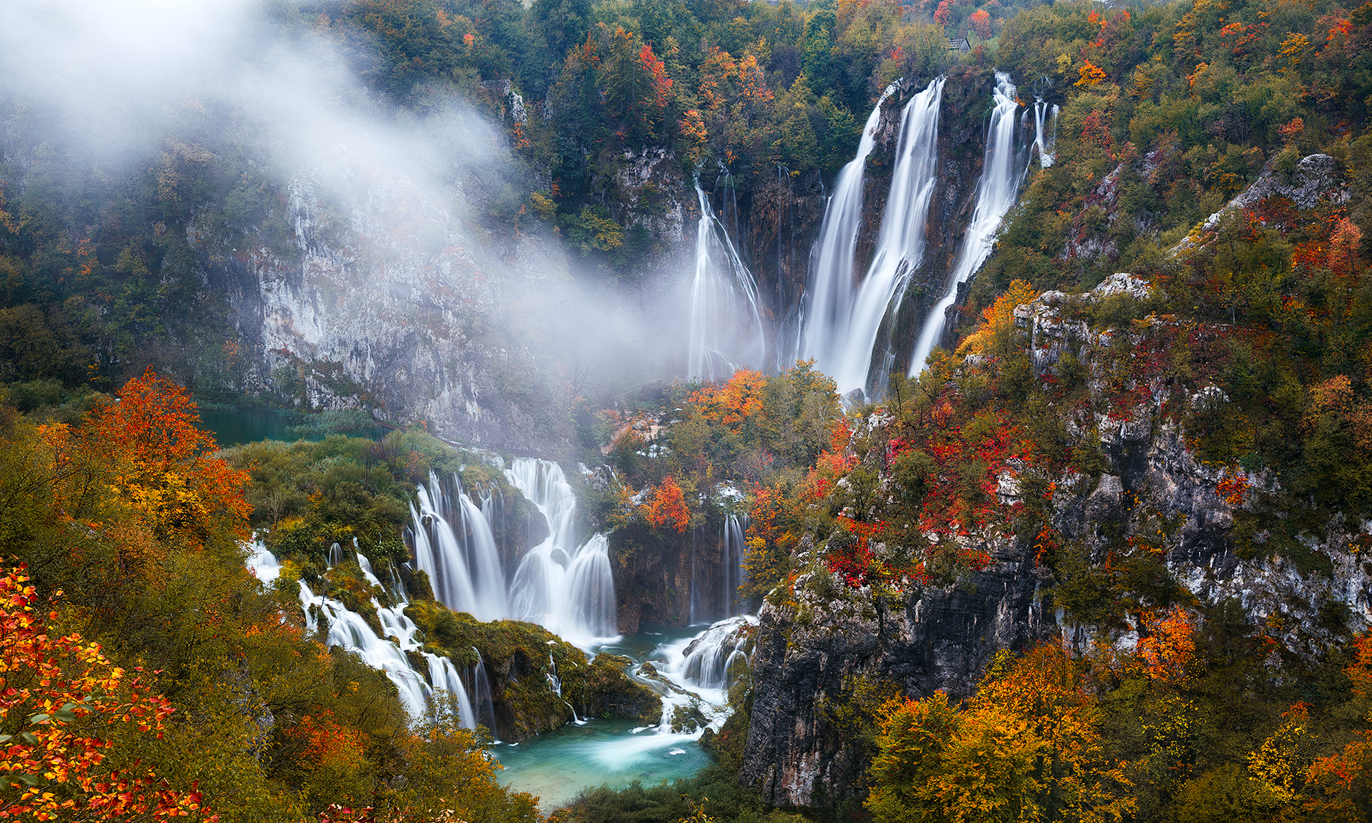 無料モバイル壁紙秋, 滝, 地球, プリトヴィツェ湖群国立公園をダウンロードします。