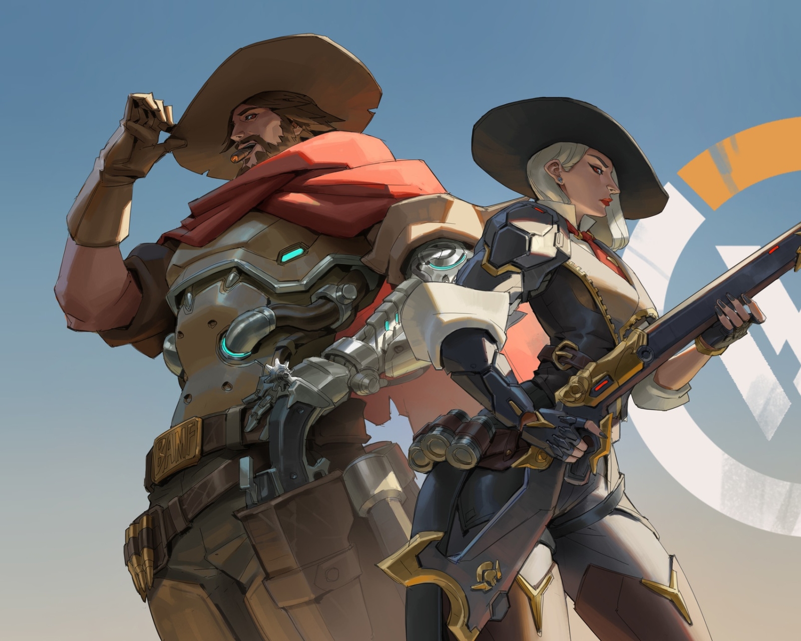 Free download wallpaper Hat, Overwatch, Cowboy, Video Game, Rifle, Mccree (Overwatch), Ashe (Overwatch) on your PC desktop
