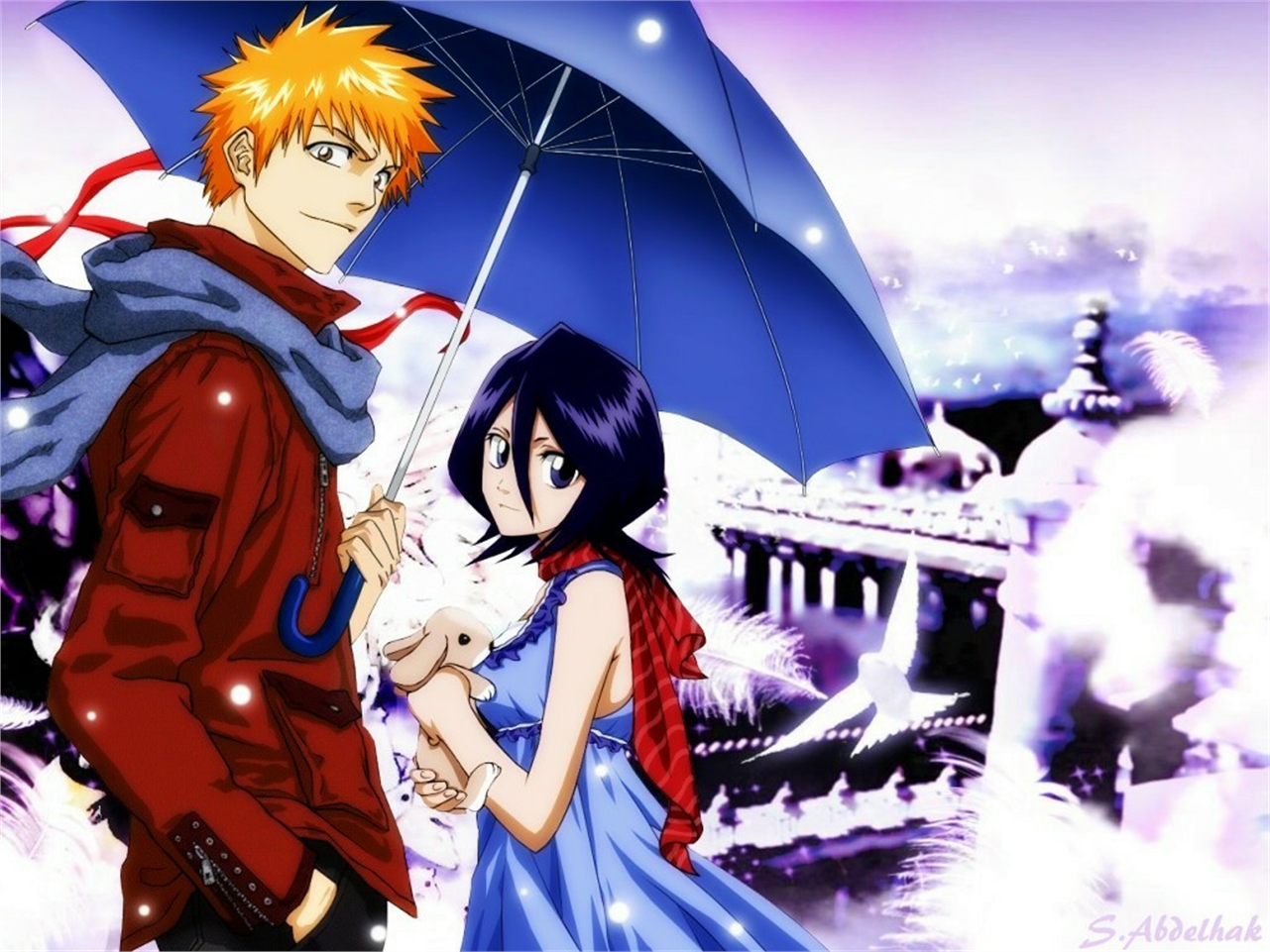 Téléchargez des papiers peints mobile Bleach, Animé, Rukia Kuchiki, Ichigo Kurosaki gratuitement.