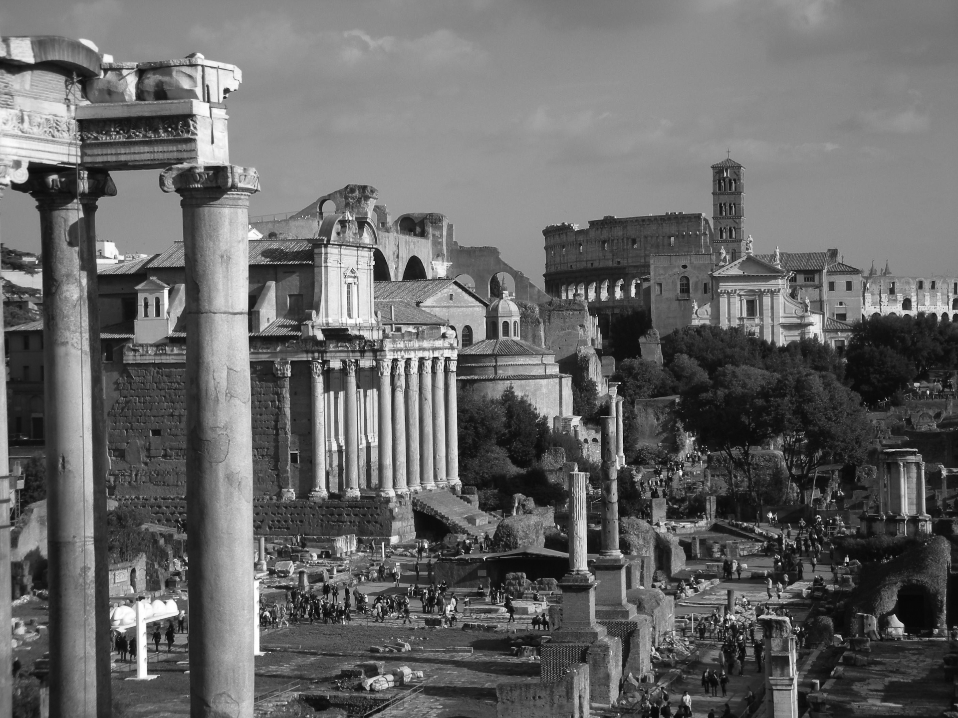 Téléchargez des papiers peints mobile Villes, Italie, Rome, Ruine, Construction Humaine, Noir & Blanc gratuitement.