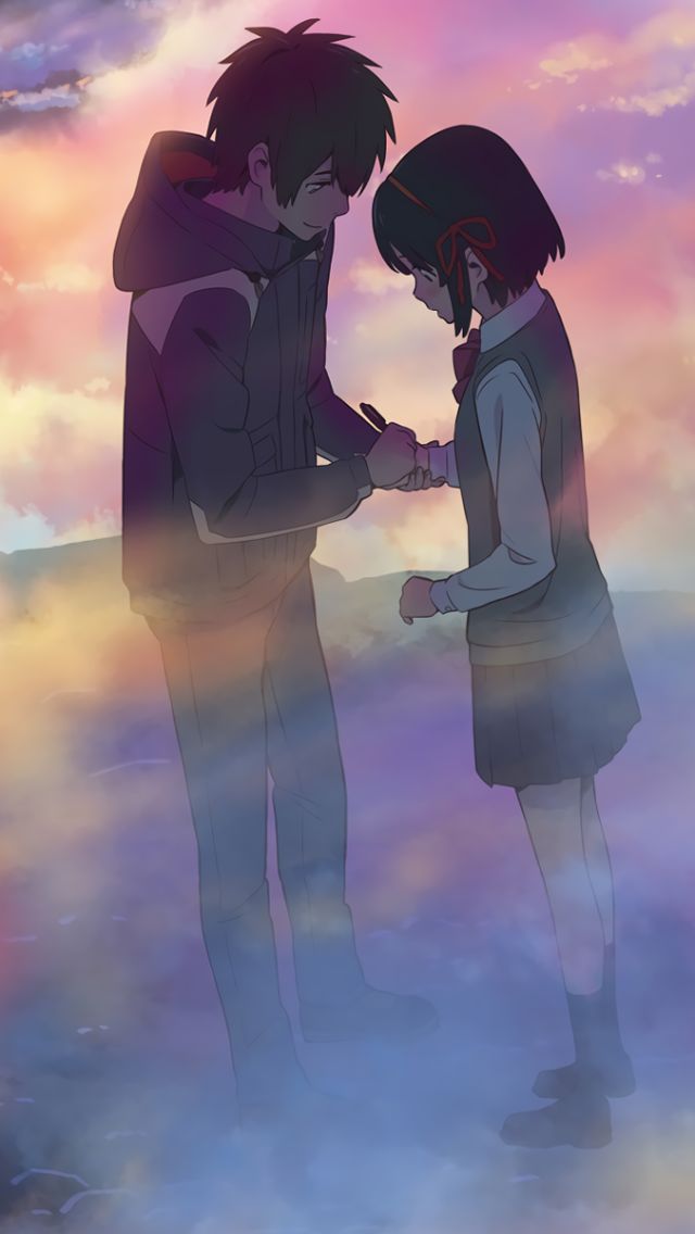 Handy-Wallpaper Animes, Your Name Gestern Heute Und Für Immer, Kimi No Na Wa, Mitsuha Miyamizu, Taki Tachibana kostenlos herunterladen.