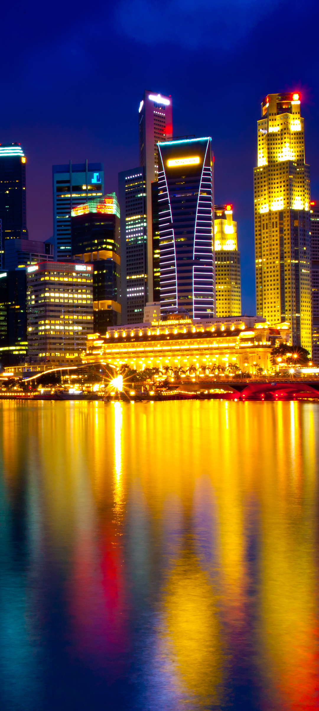 Descarga gratuita de fondo de pantalla para móvil de Ciudades, Noche, Ciudad, Luz, Singapur, Hecho Por El Hombre.