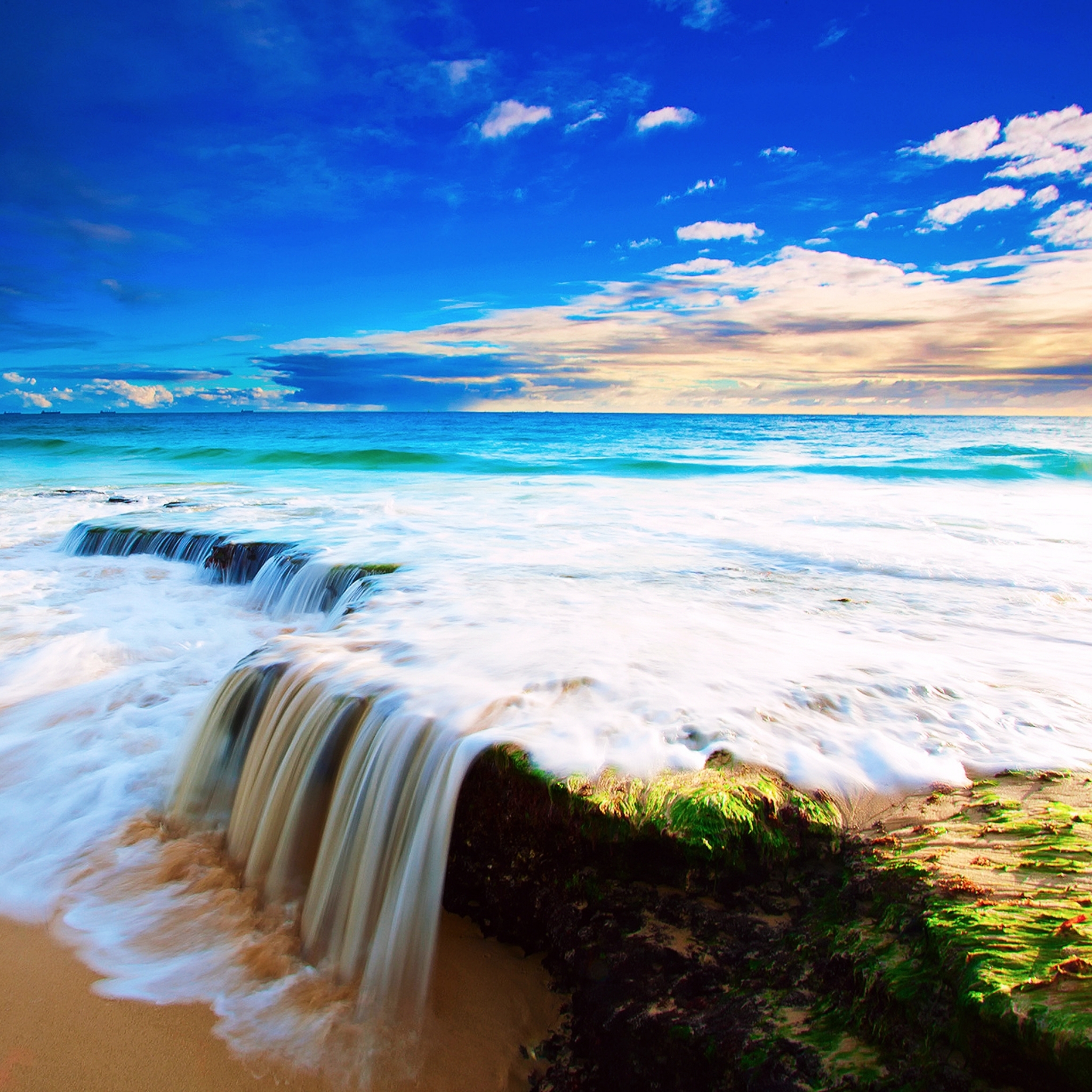 Download mobile wallpaper Nature, Sky, Sea, Beach, Ocean, Sunrise, Earth for free.