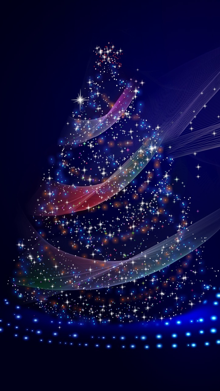 無料モバイル壁紙クリスマス, 青い, クリスマスツリー, ホリデー, ミニマリストをダウンロードします。