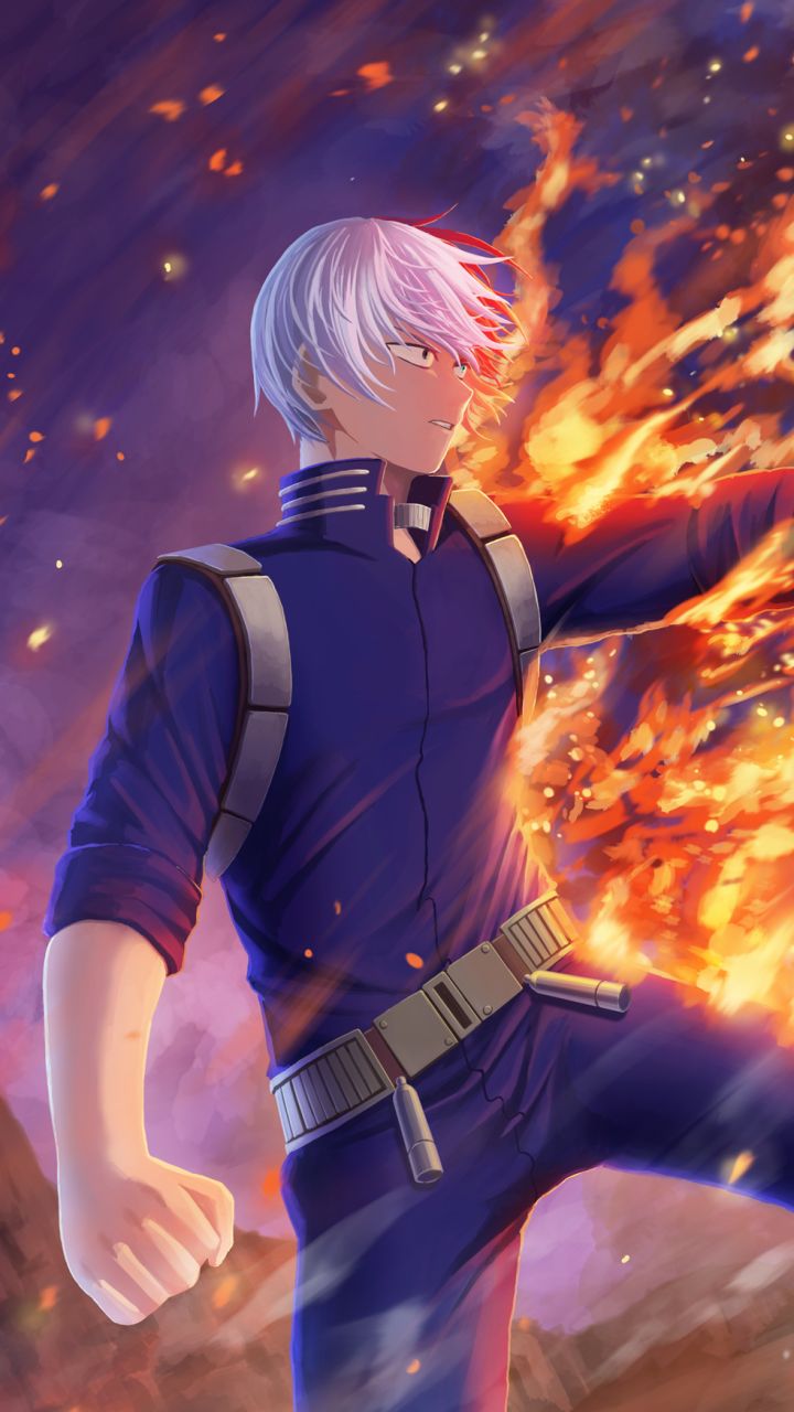 Handy-Wallpaper Animes, Shoto Todoroki, Boku No Hero Academia kostenlos herunterladen.