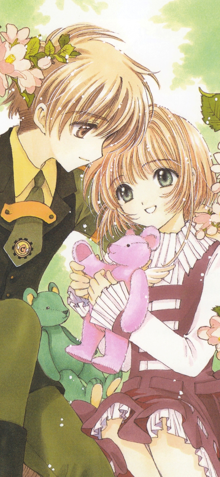 Handy-Wallpaper Animes, Kadokyaputa Sakura, Sakura Kinomoto, Syaoran Li kostenlos herunterladen.
