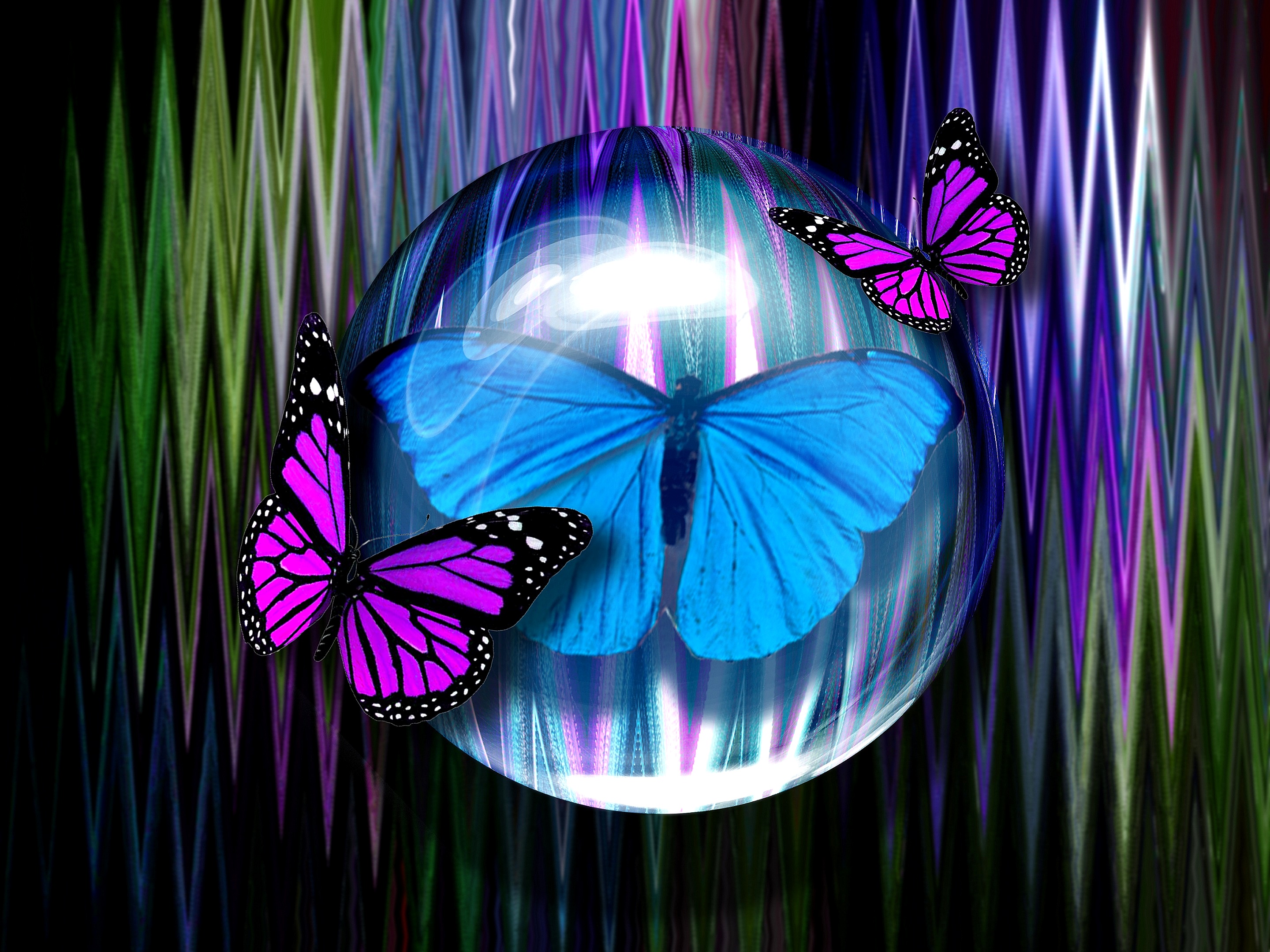 Free download wallpaper Butterfly, Purple, Artistic on your PC desktop