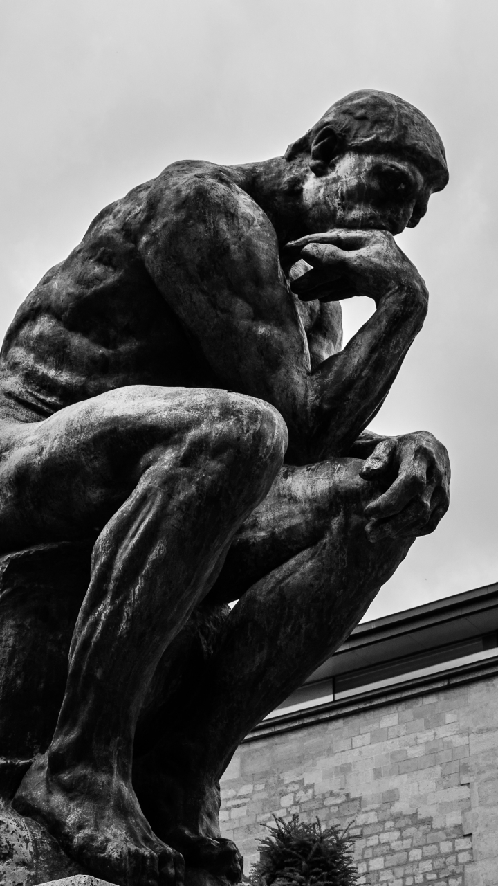 Download mobile wallpaper Statue, Man Made, Black & White for free.