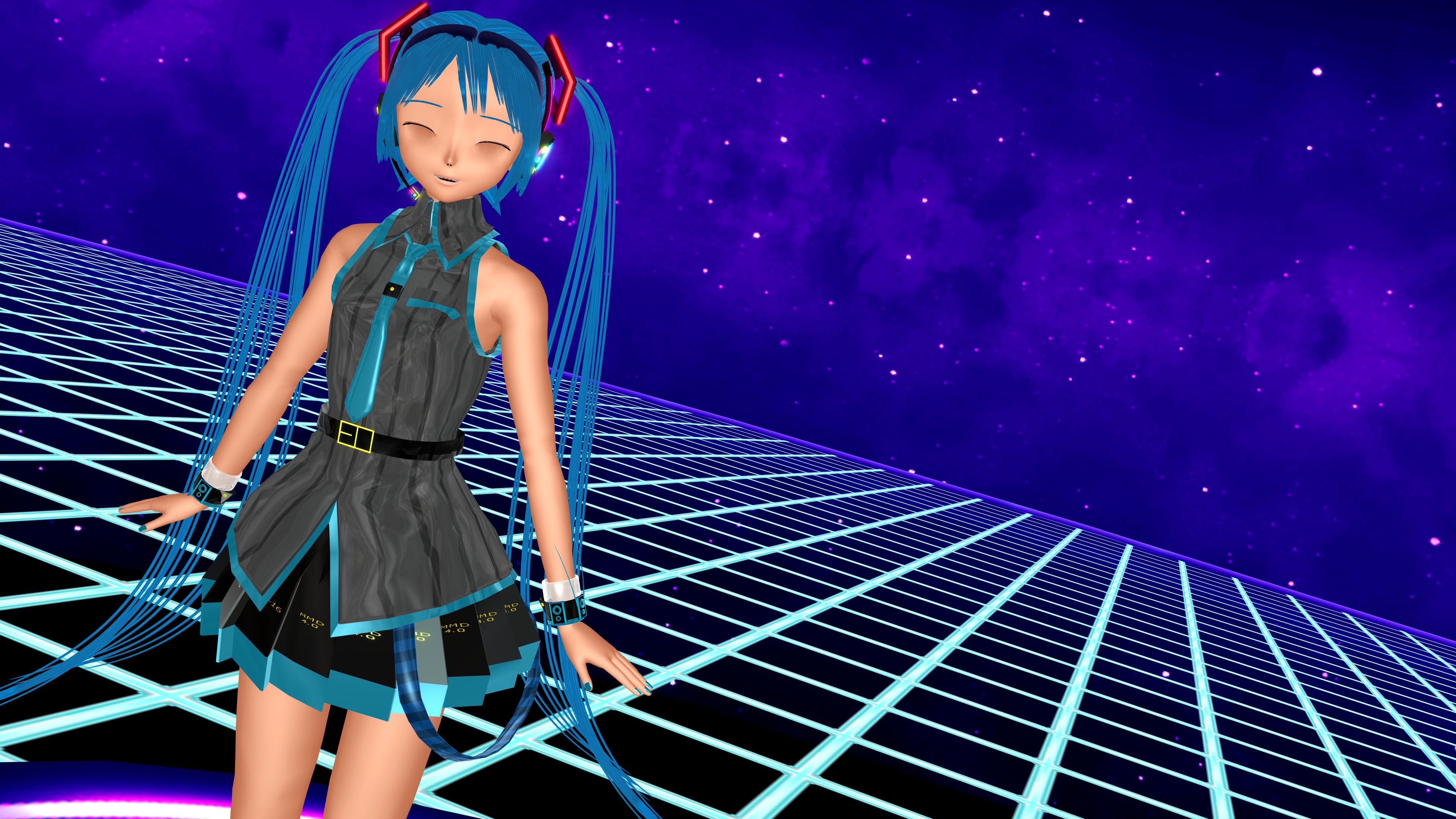 Handy-Wallpaper Vocaloid, Blaue Haare, Hatsune Miku, Animes, Blender 3D kostenlos herunterladen.