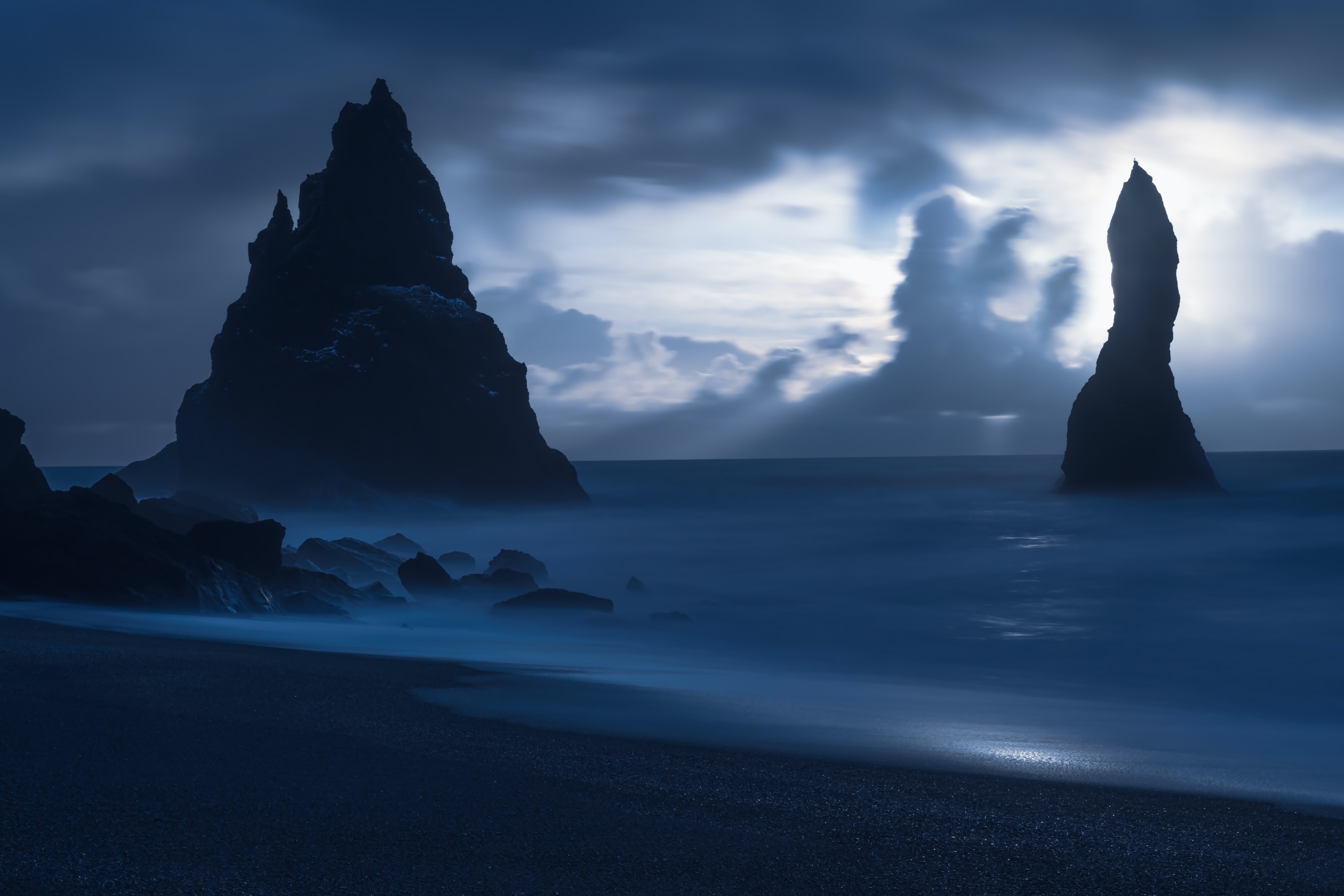 Free download wallpaper Nature, Rocks, Coast, Night, Dark on your PC desktop