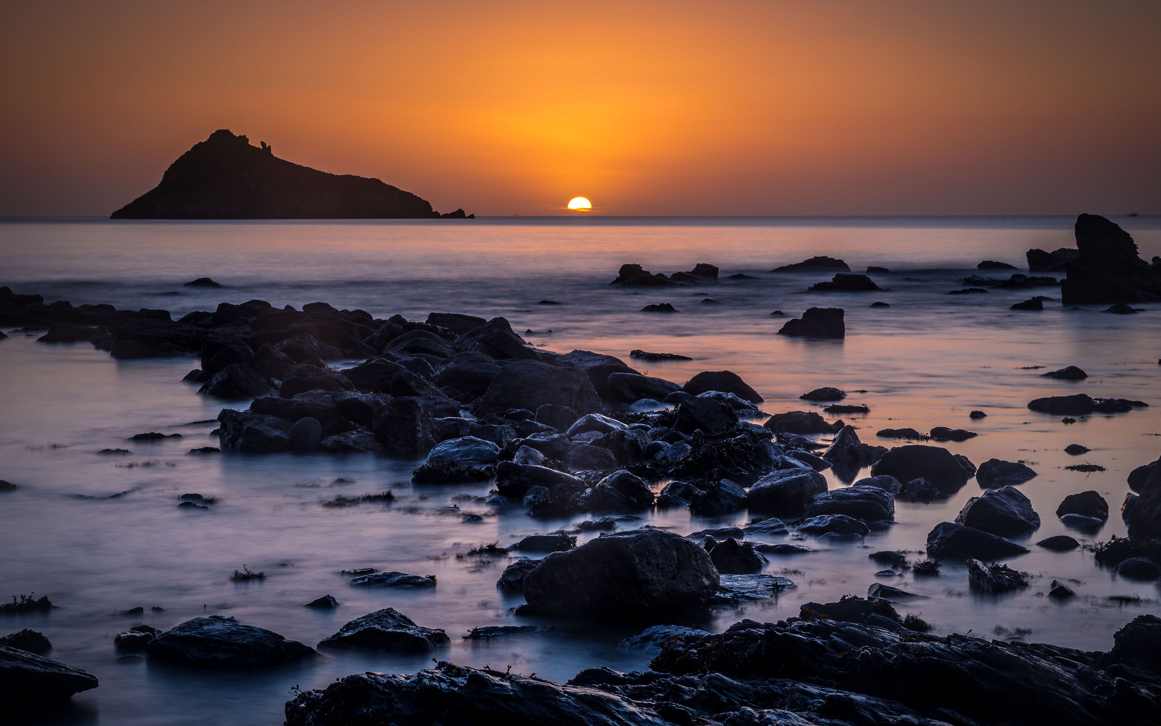 Handy-Wallpaper Natur, Wasser, Horizont, Ozean, Sonnenuntergang, Erde/natur kostenlos herunterladen.