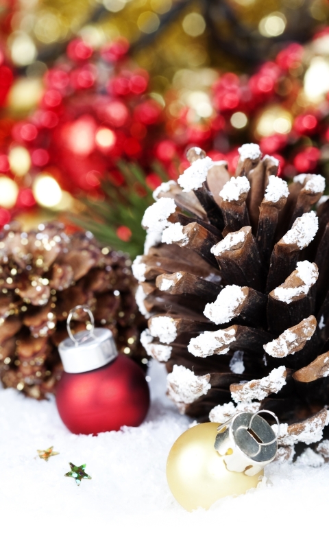 Download mobile wallpaper Christmas, Holiday, Christmas Ornaments, Pine Cone for free.