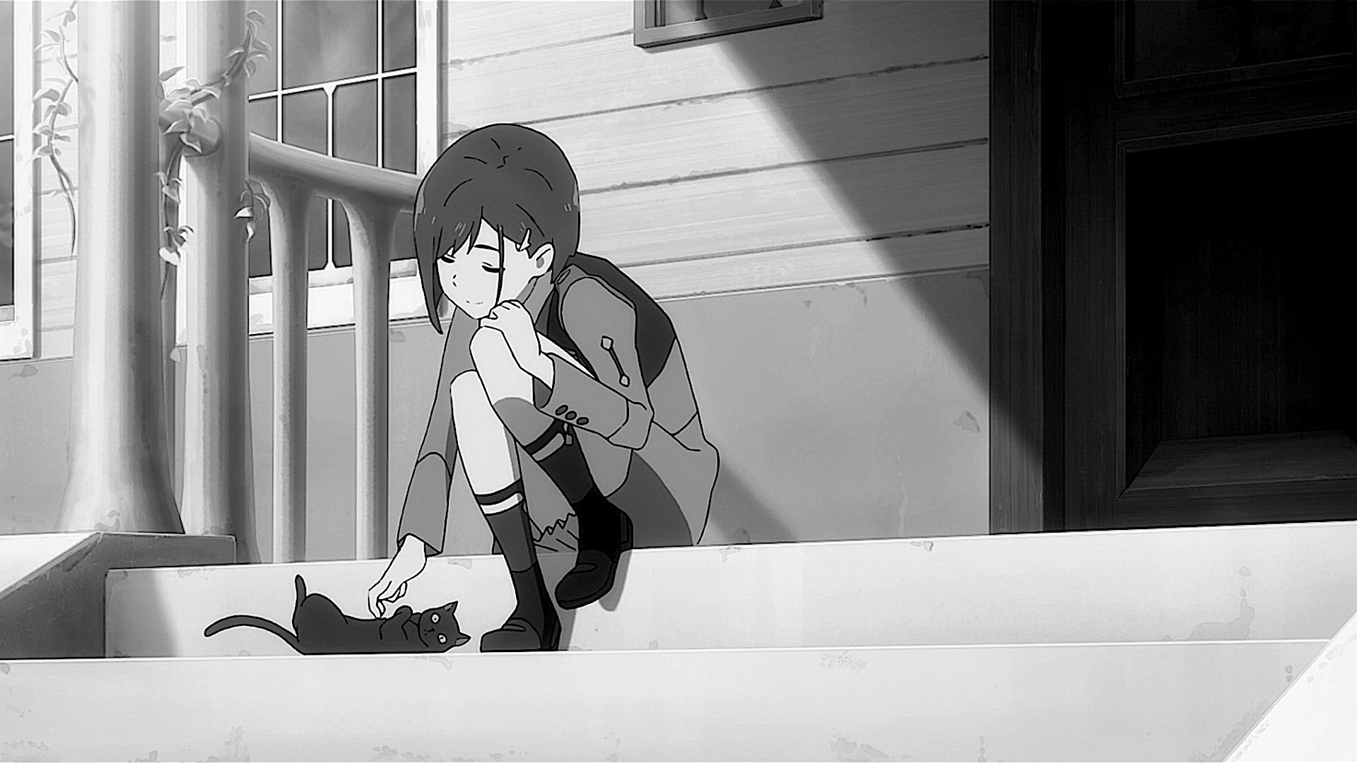 879739 baixar papel de parede anime, darling in the franxx, preto & branco, gato, ichigo (querido no franxx) - protetores de tela e imagens gratuitamente
