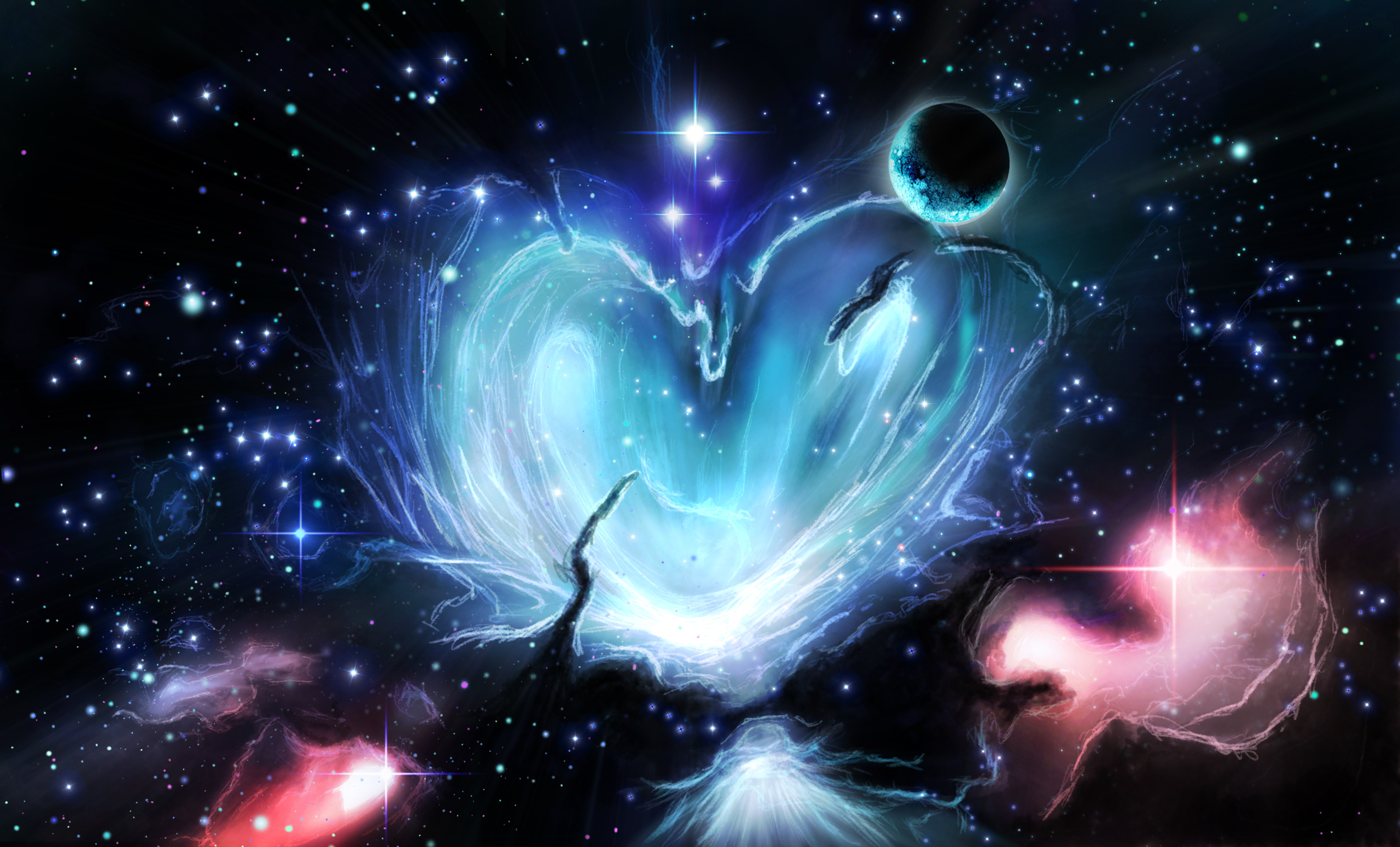 Free download wallpaper Nebula, Space, Planet, Heart, Sci Fi on your PC desktop