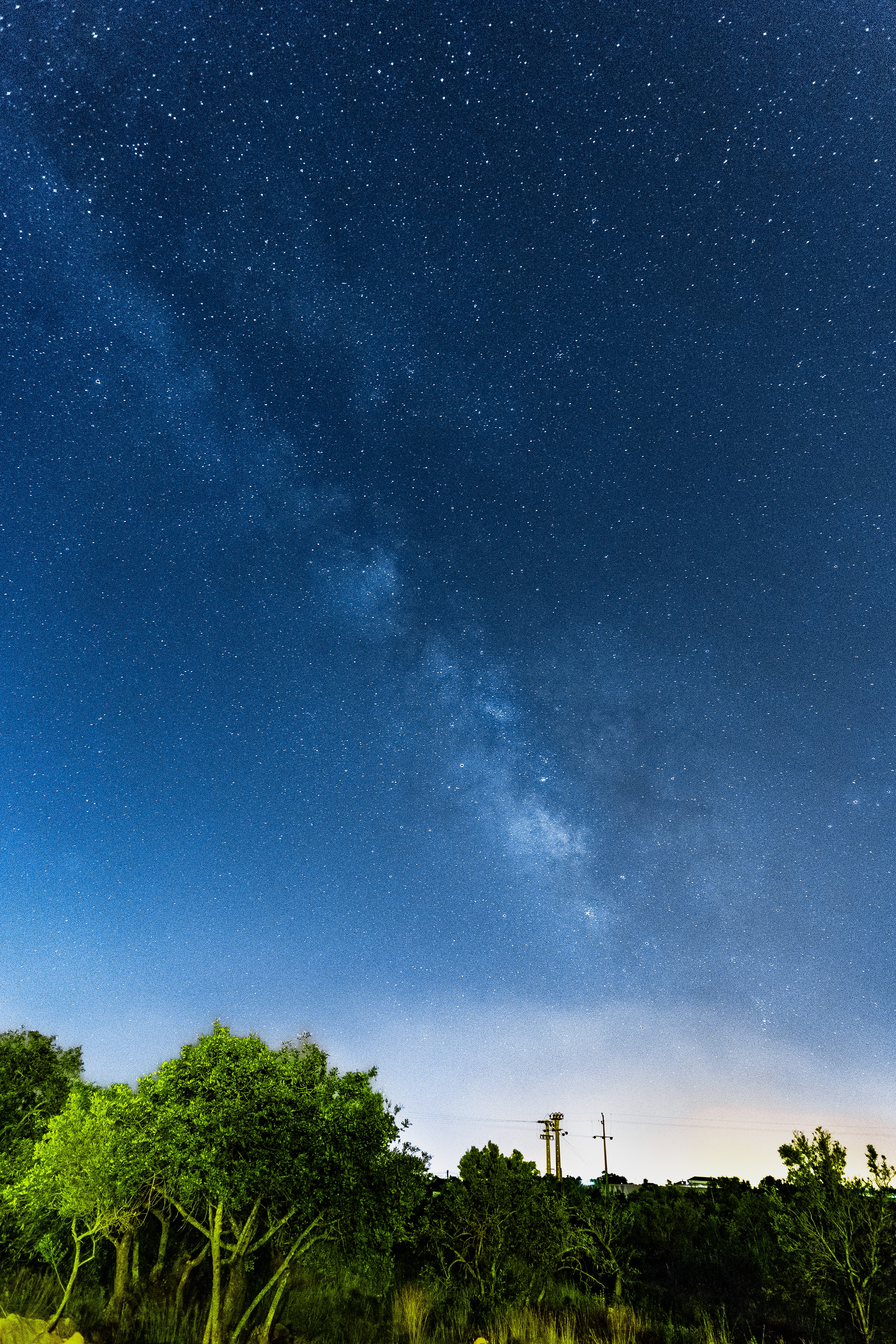 Free download wallpaper Milky Way, Trees, Starry Sky, Nature, Stars, Night on your PC desktop