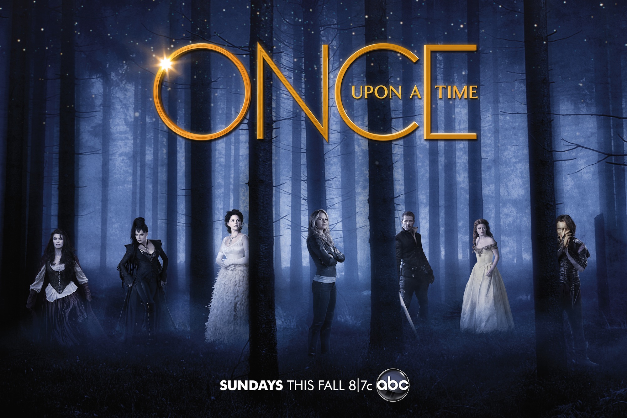 tv show, once upon a time, belle (once upon a time), emma swan, evil queen (once upon a time), fantasy, ginnifer goodwin, mr gold, prince charming (once upon a time), red riding hood (once upon a time), regina mills, robert carlyle, rumpelstiltskin, snow white (once upon a time)