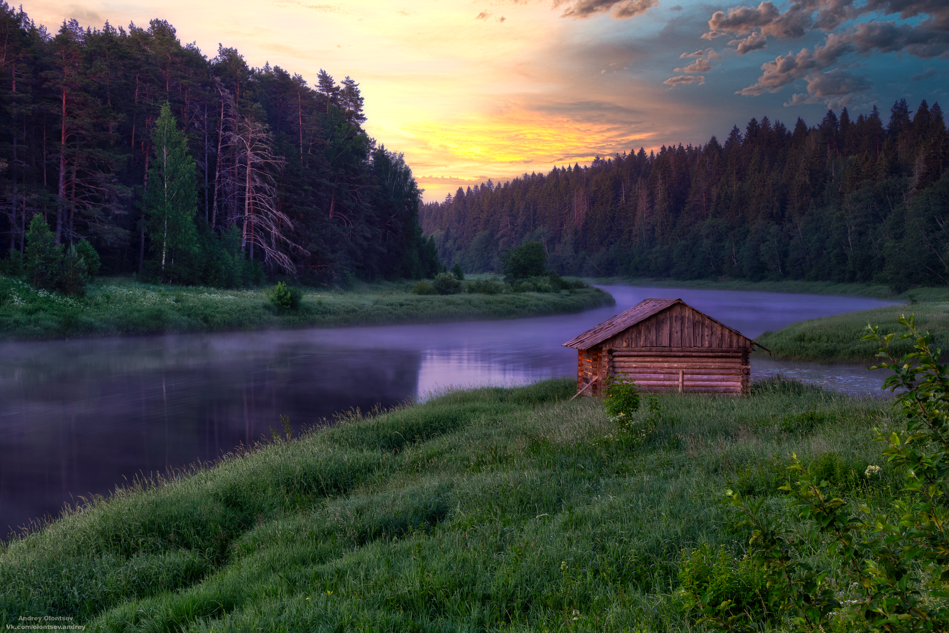 Free download wallpaper River, Cabin, Man Made on your PC desktop