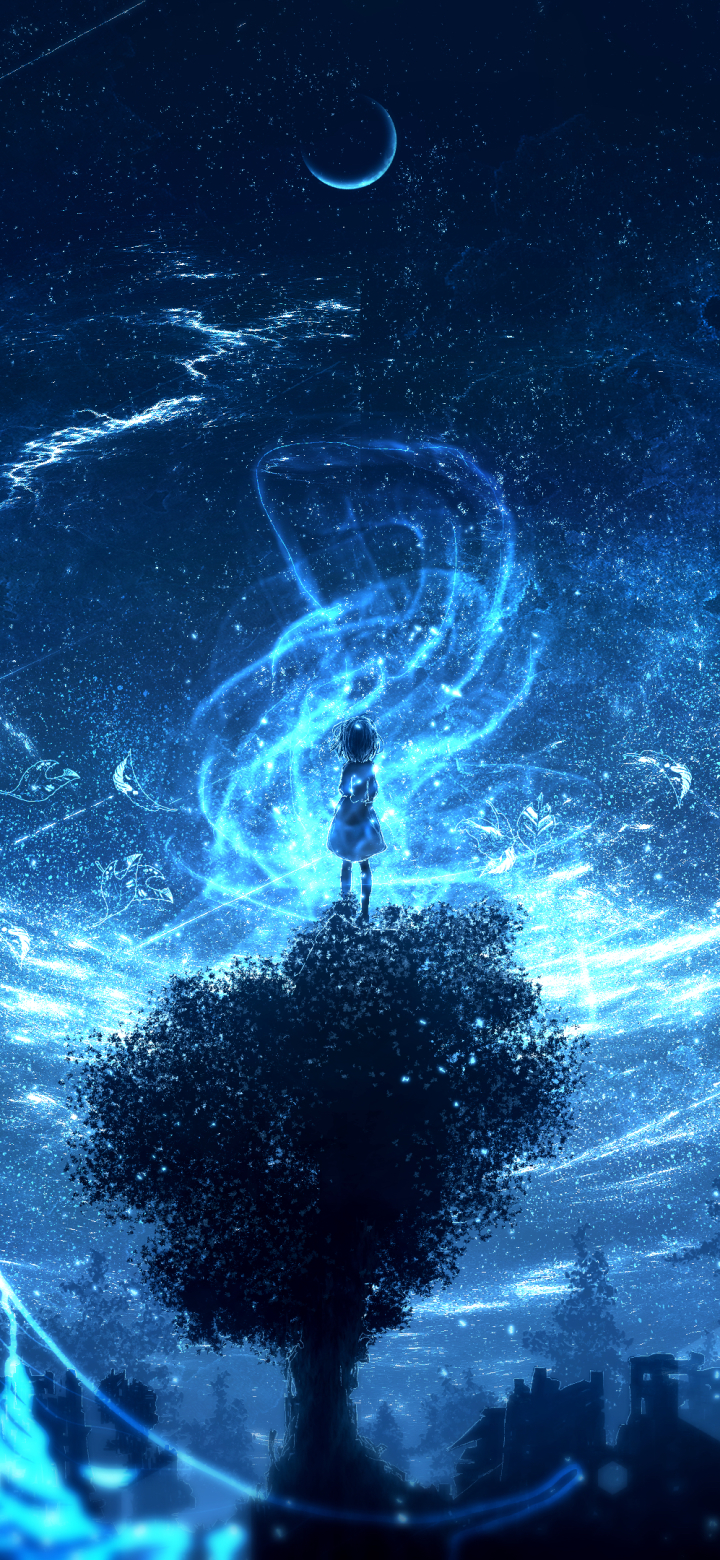 Download mobile wallpaper Anime, Sky, Night, Starry Sky, Original for free.