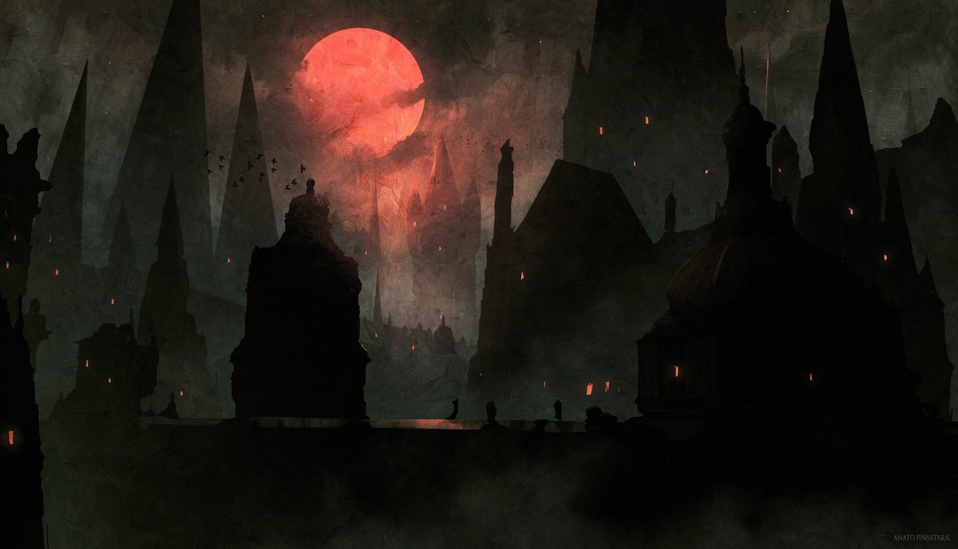 Download mobile wallpaper Night, Moon, Video Game, Bloodborne for free.