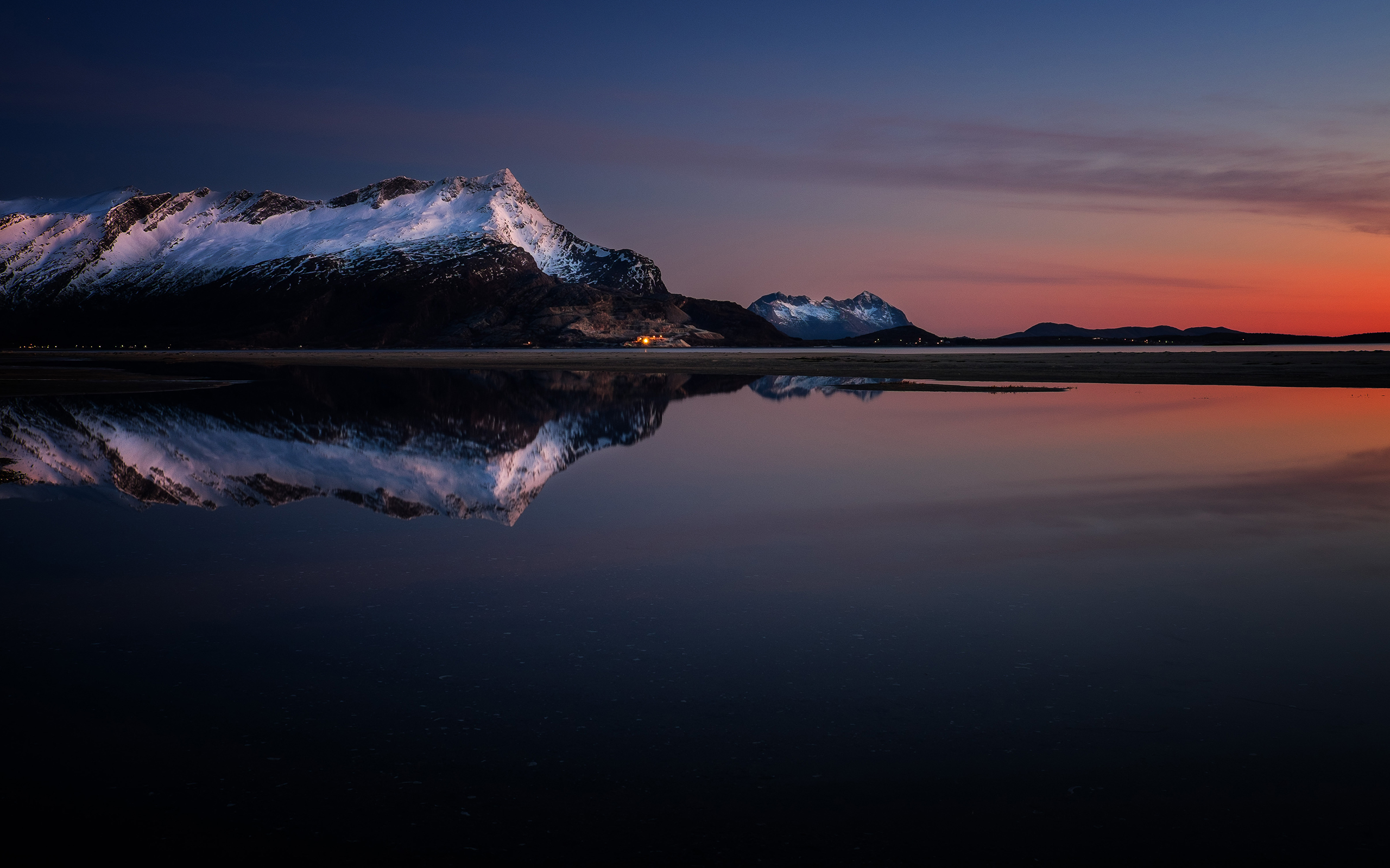 Free download wallpaper Sunset, Mountain, Reflection, Photography on your PC desktop