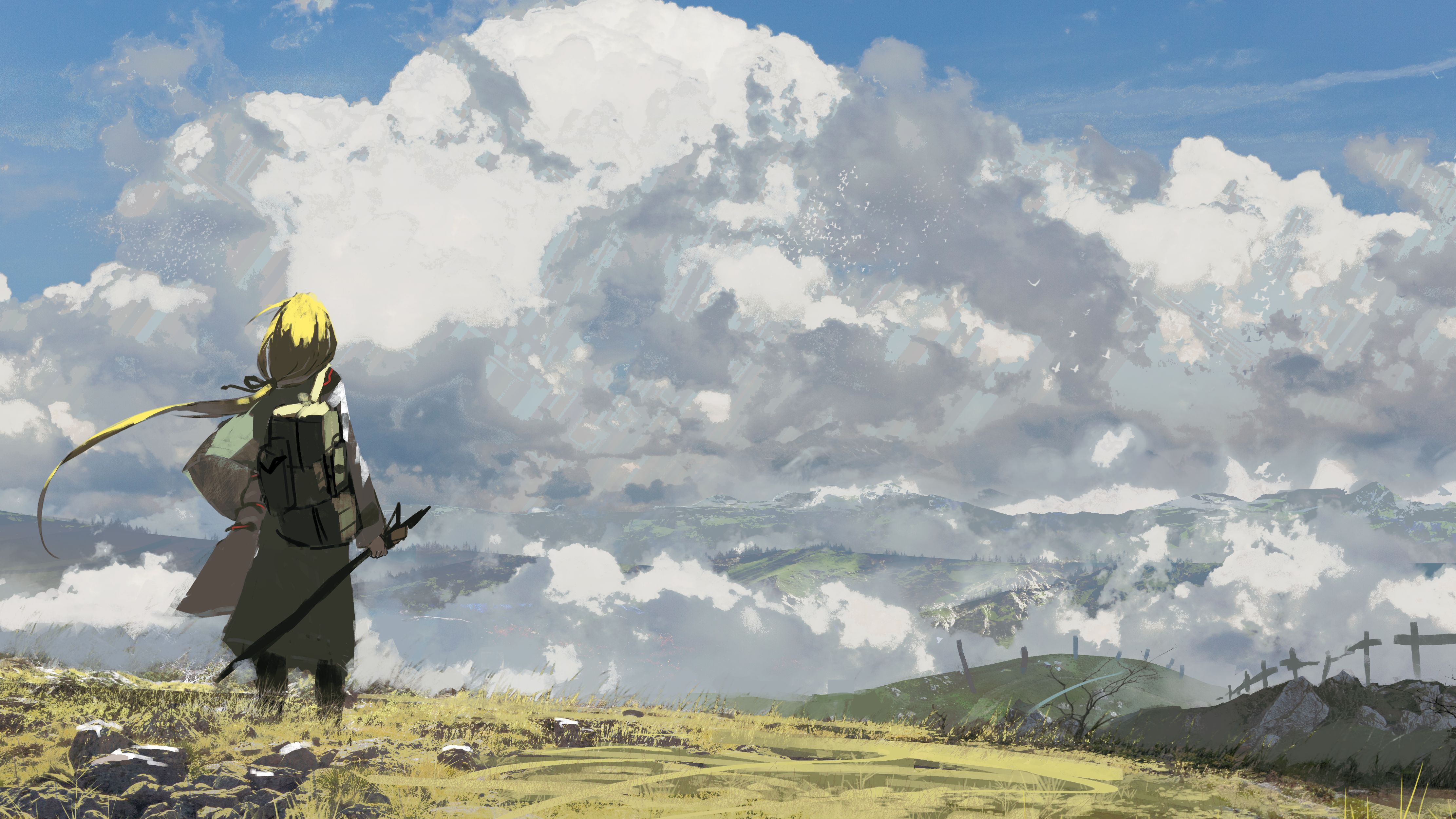 Download mobile wallpaper Anime, Landscape, Cloud, Original for free.