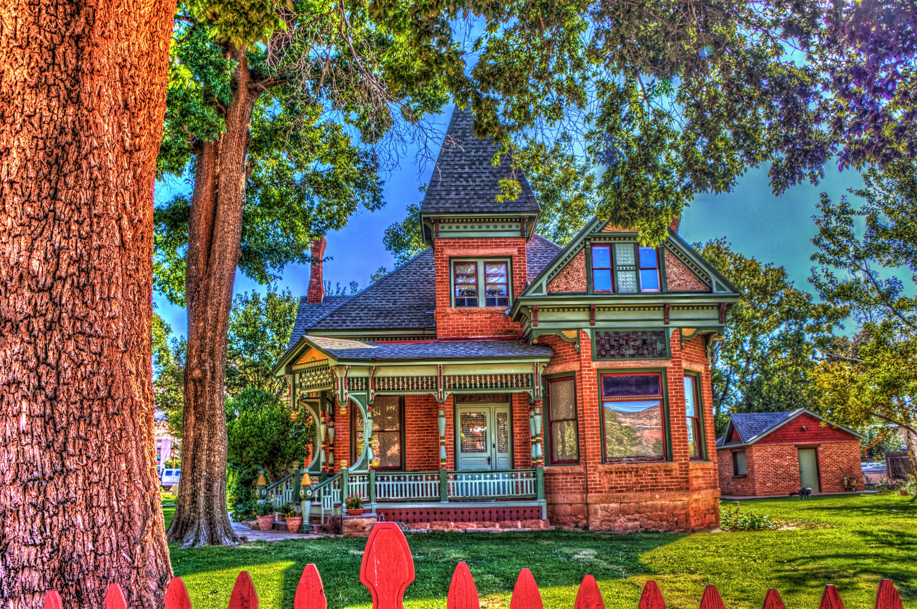 Free download wallpaper Tree, House, Utah, Colorful, Hdr, Photography on your PC desktop