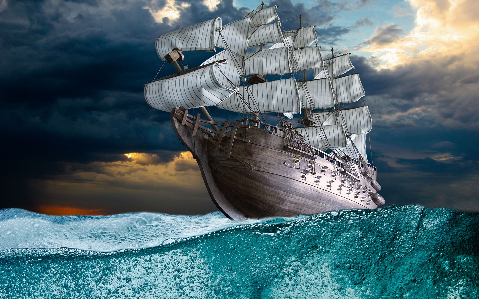 Download mobile wallpaper Fantasy, Ship for free.