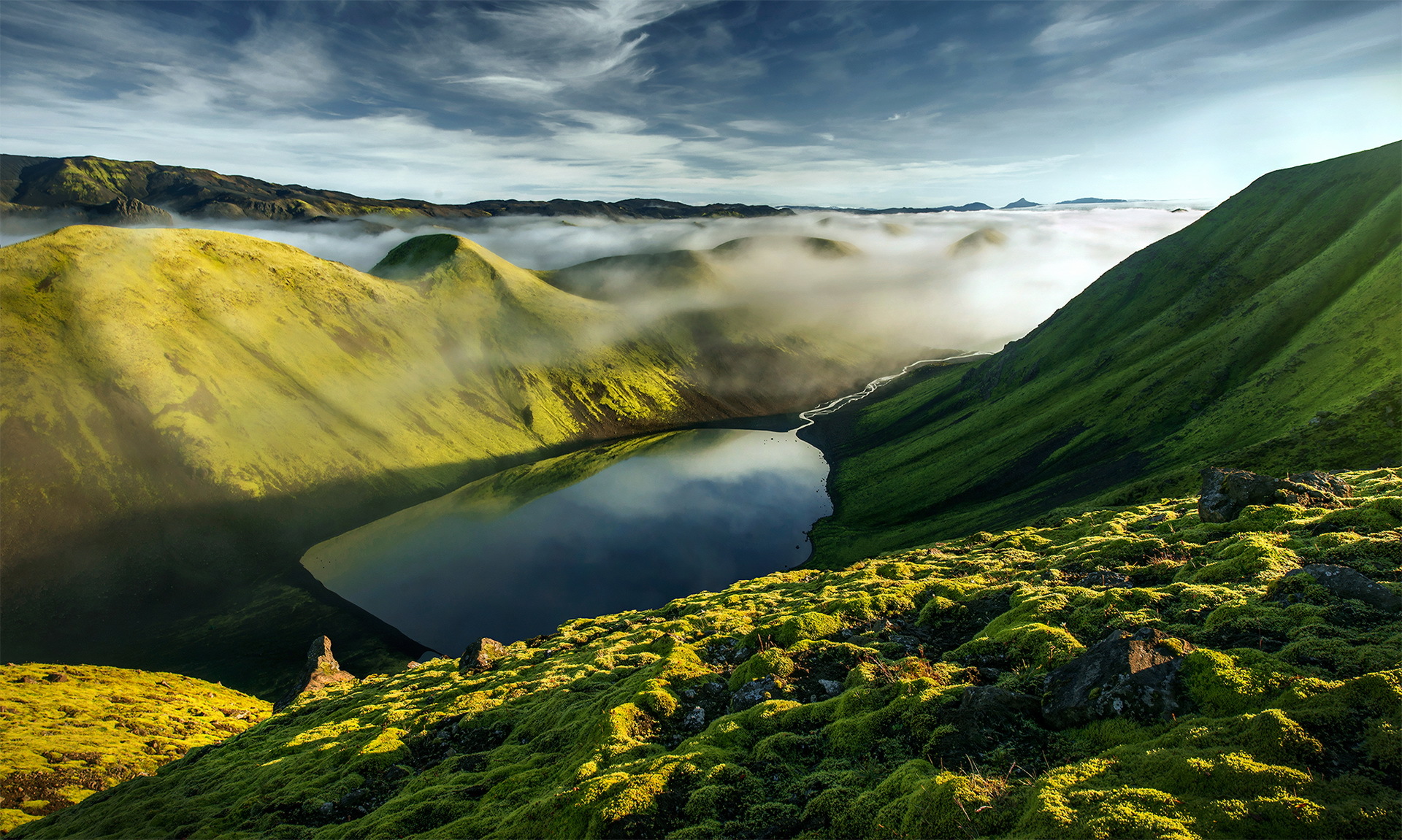 Laden Sie das Landschaft, Natur, Seen, See, Nebel, Gebirge, Tal, Himmel, Erde/natur-Bild kostenlos auf Ihren PC-Desktop herunter