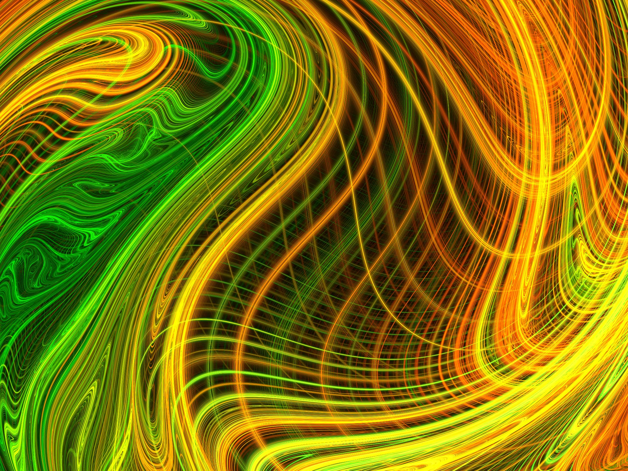 866853 descargar imagen abstracto, fractales, curvas, verde, color naranja): fondos de pantalla y protectores de pantalla gratis