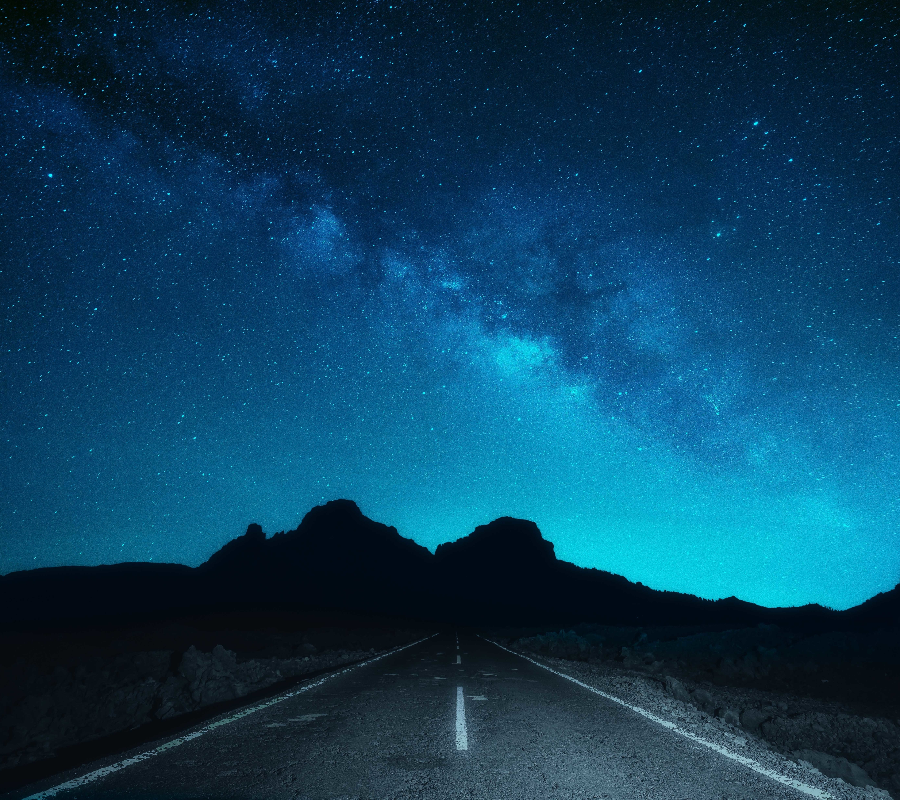 Free download wallpaper Stars, Night, Road, Milky Way, Sci Fi on your PC desktop