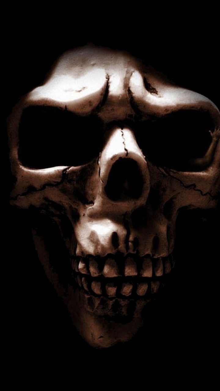 Download mobile wallpaper Dark, Skull for free.