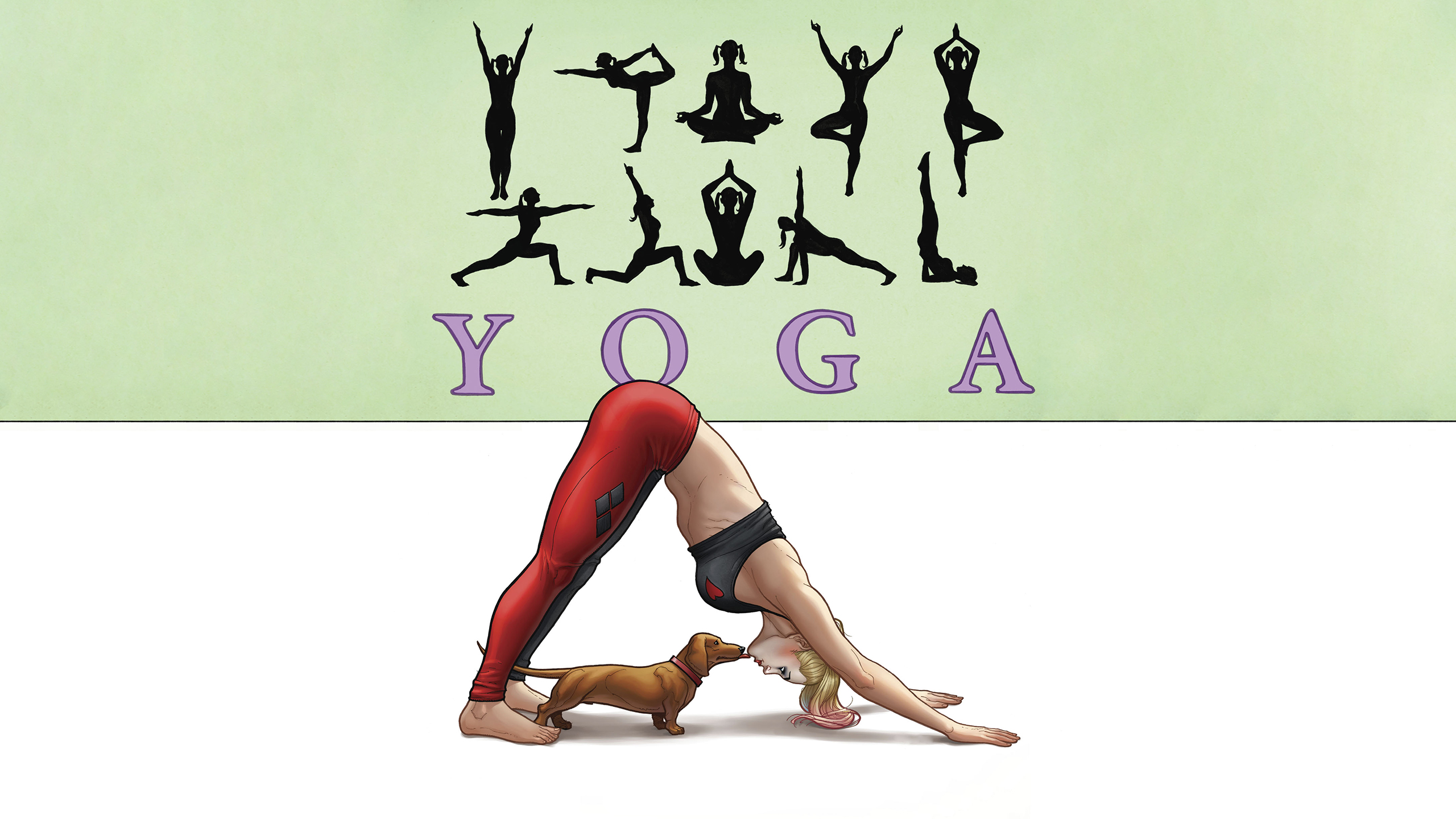 Téléchargez gratuitement l'image Yoga, Bande Dessinées, Harley Quinn sur le bureau de votre PC