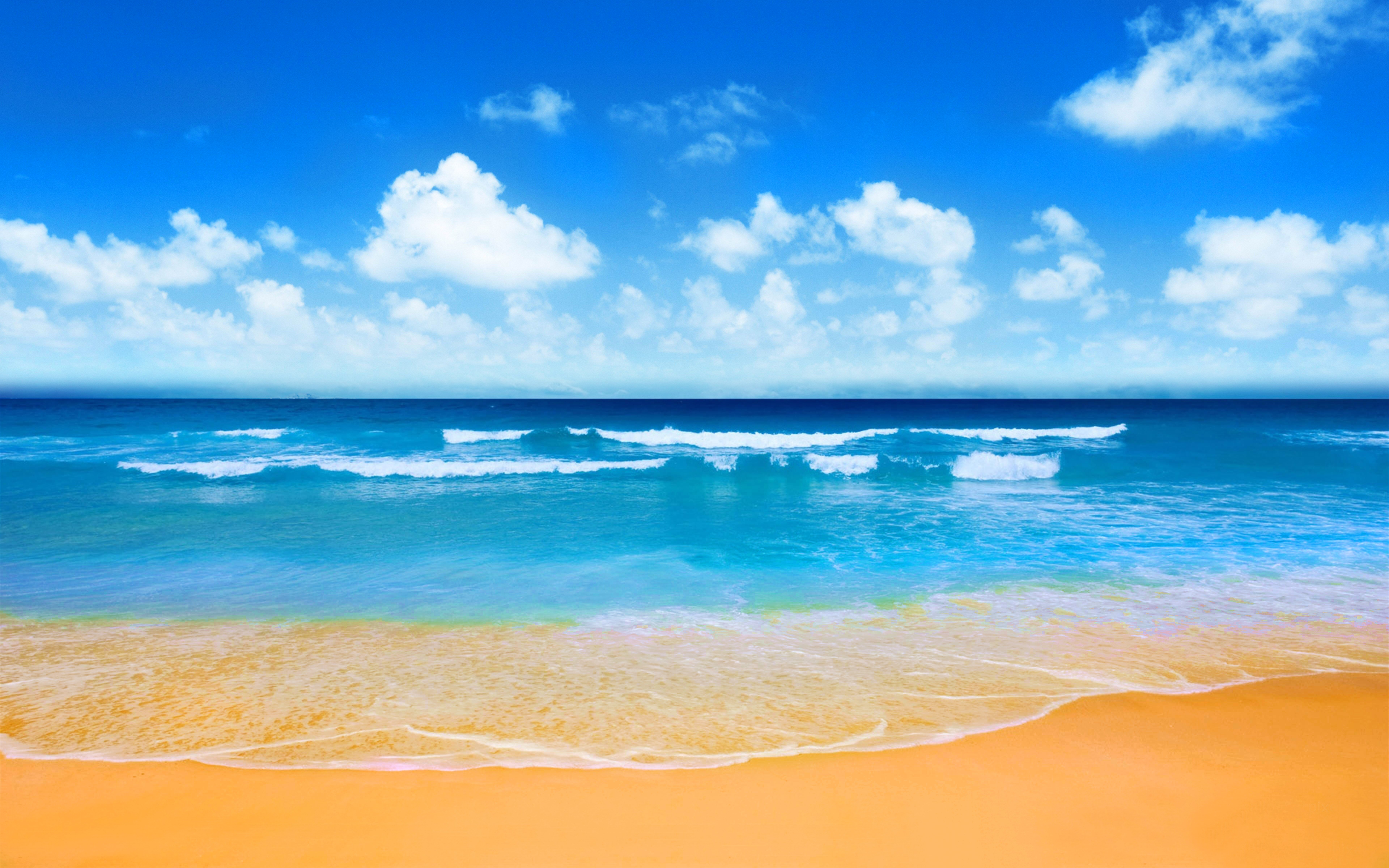 Скачать обои бесплатно Пляж, Лето, Горизонт, Земля/природа картинка на рабочий стол ПК