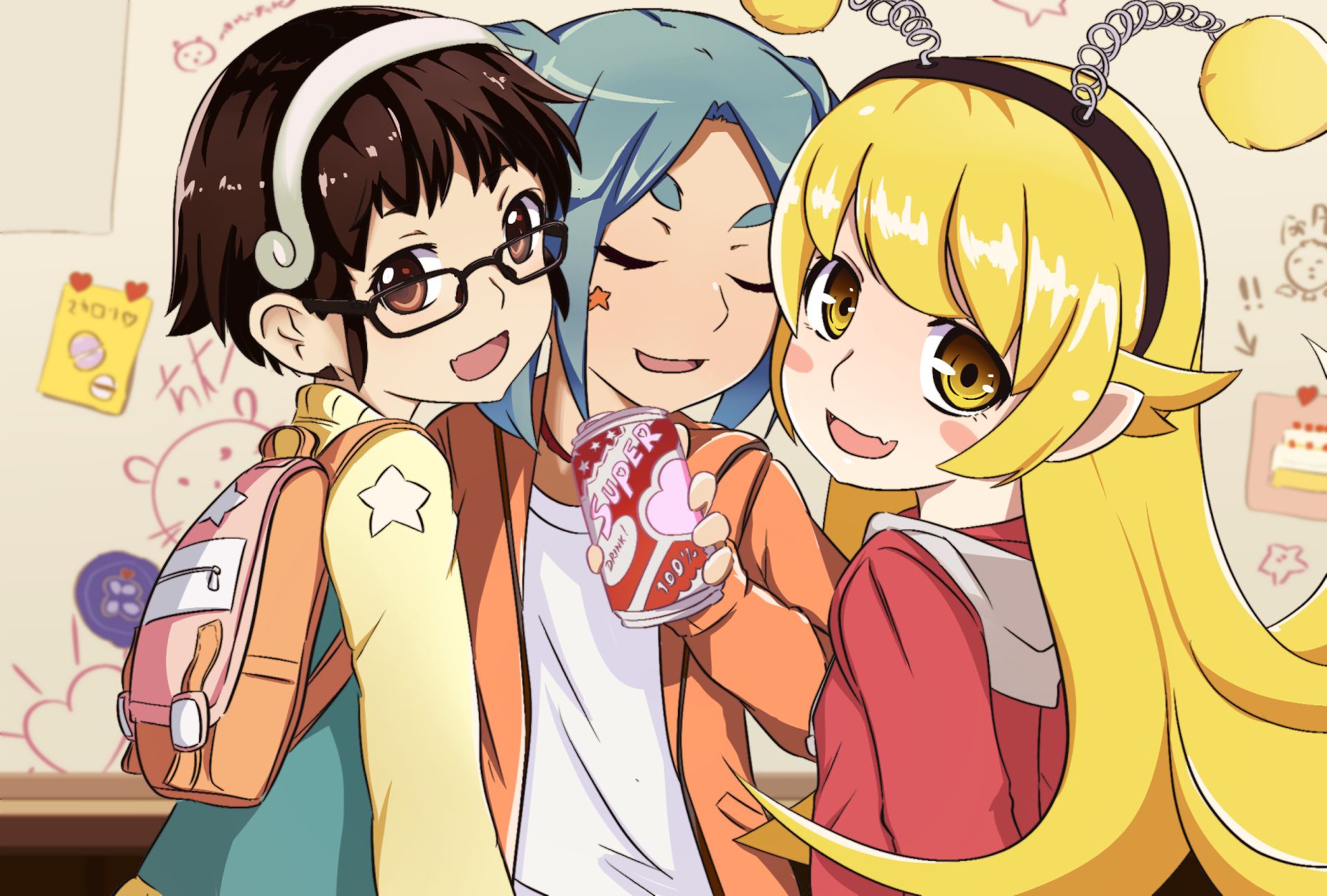 Free download wallpaper Anime, Monogatari (Series), Mayoi Hachikuji, Shinobu Oshino, Yotsugi Ononoki on your PC desktop