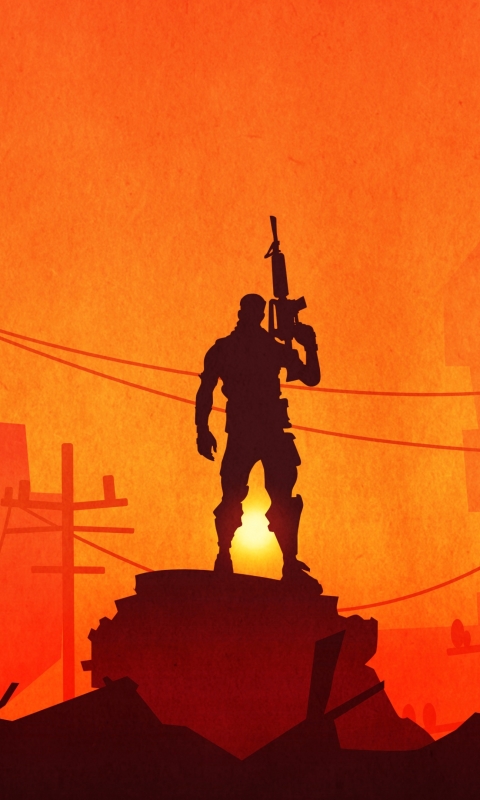 Download mobile wallpaper Sunset, Silhouette, Warrior, Video Game, Fortnite for free.
